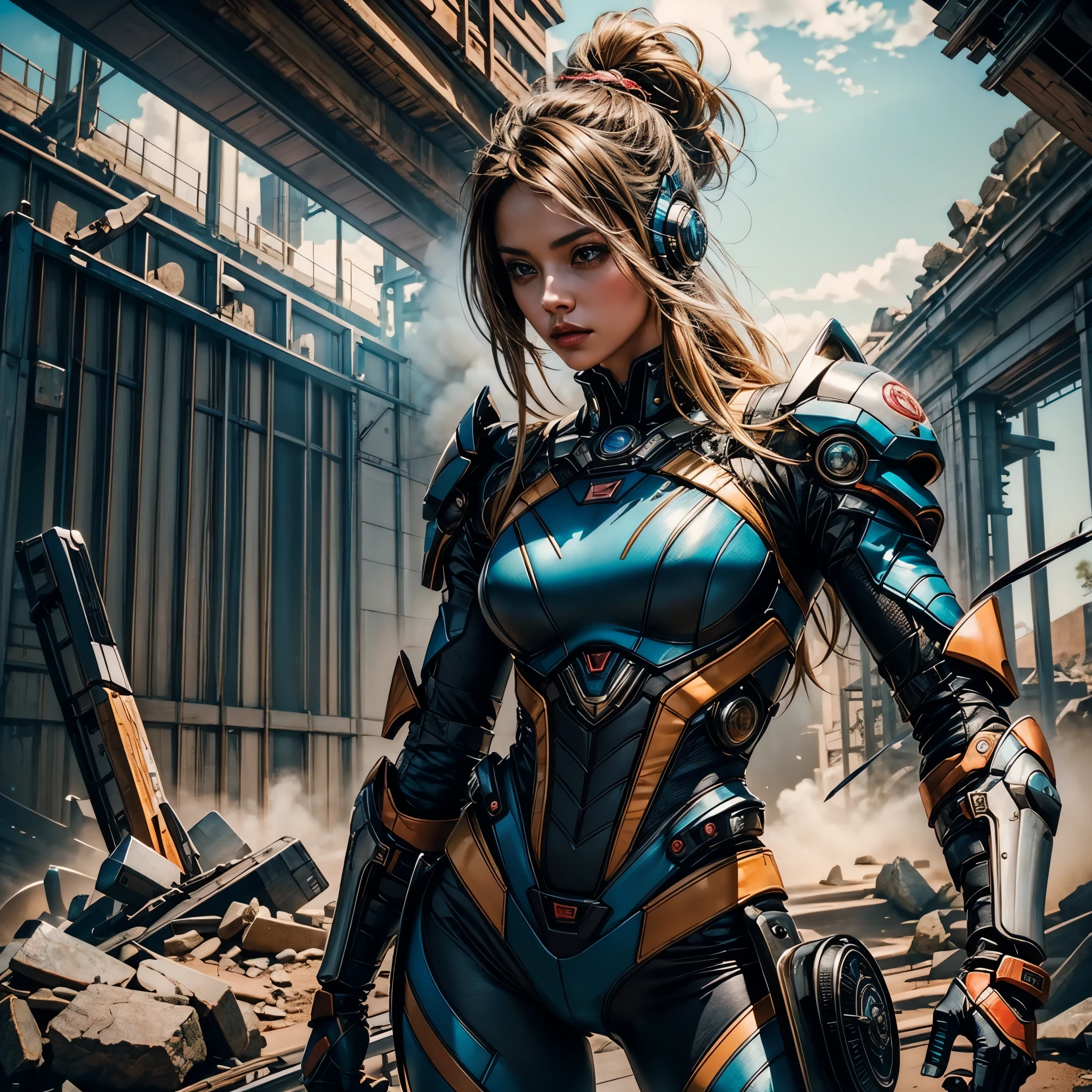 realistic visual effects,attractive beautiful,dramatic contrast,Gentle lighting,Delicate warmth,the soft light,hyper HD, Extremely colorful,best qualityer,perfect female shape,HighDynamicRange,long eyelasher,Unbeatable masterpiece,Snow-whiteskin,putting makeup on, Sexy goddess,Large metal mechanical gears,Strange sky,8K high quality,A pair of big eyes are beautiful and moving,White skin,Makeup,Sexy outfit, 【Background with】Large gold gear,Doomsday ruins,Giant tornado,The setting sun burns the clouds,Multiple planets,The end of the world,Multiple planets,Mards,Jupiter,Lightning Thunder, Mercury,Strange sky,Giant tornado,Blue light,salama,Large flying machines,Cool car,Time Tunnel,nuclear power plant,Futuristic car,Cool headlights, varied multi etc. --v6 --s1000 --c20 --q5 --chaos100