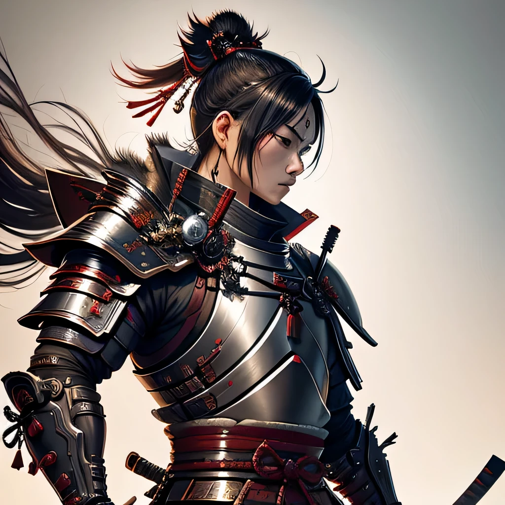 arafed image of a cyborg in traditional samurai armor holding two swords, concept art by Kanō Tan'yū, featured on zbrush central, shin hanga, cyborg samurai, demon samurai warrior, demon samurai, masamune shiro, samurai warrior, bio-mechanical ninja samurai, masamune, epic samurai warrrior, samurai, as samurai