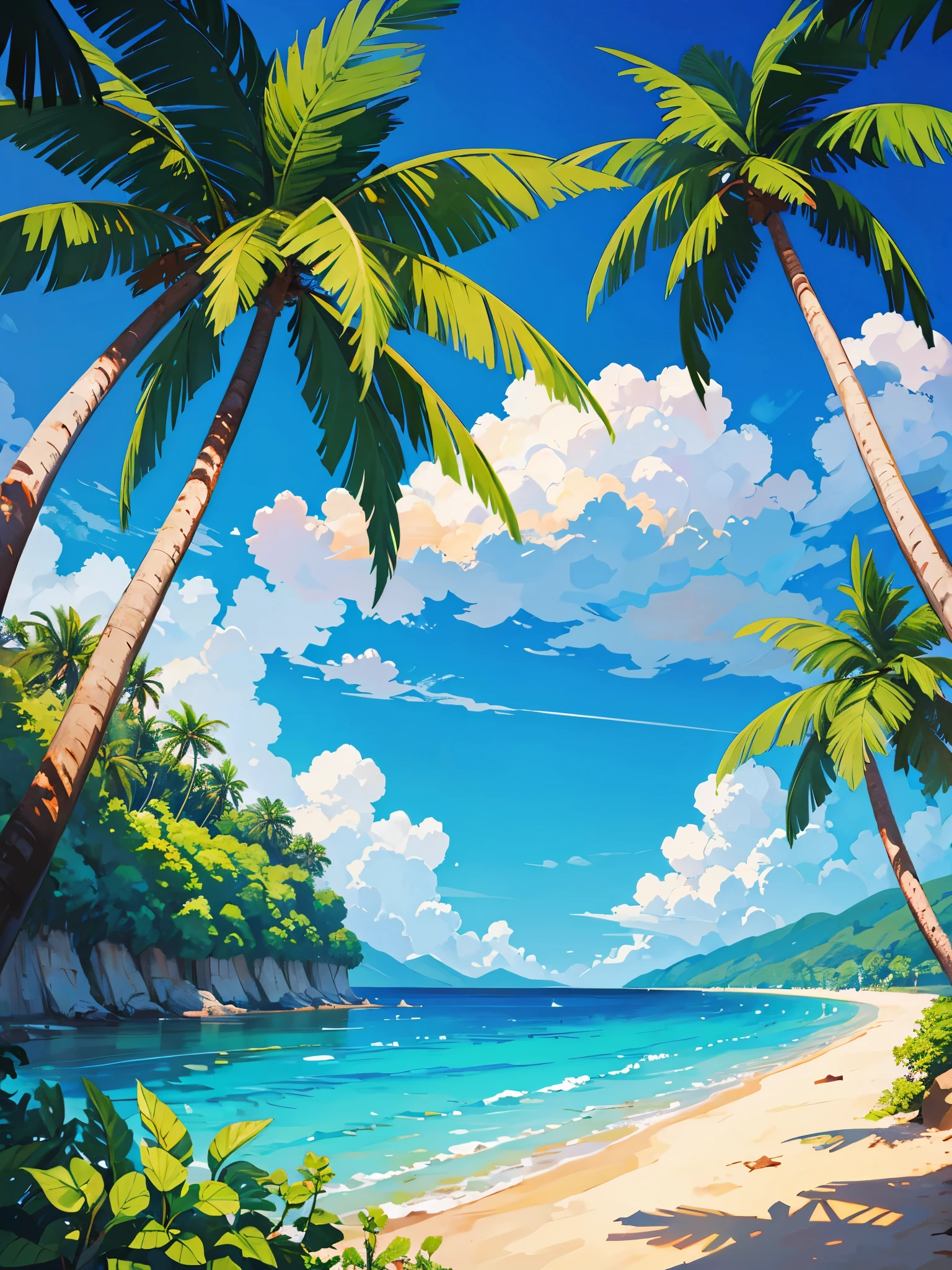 Beauty beach with coconut trees