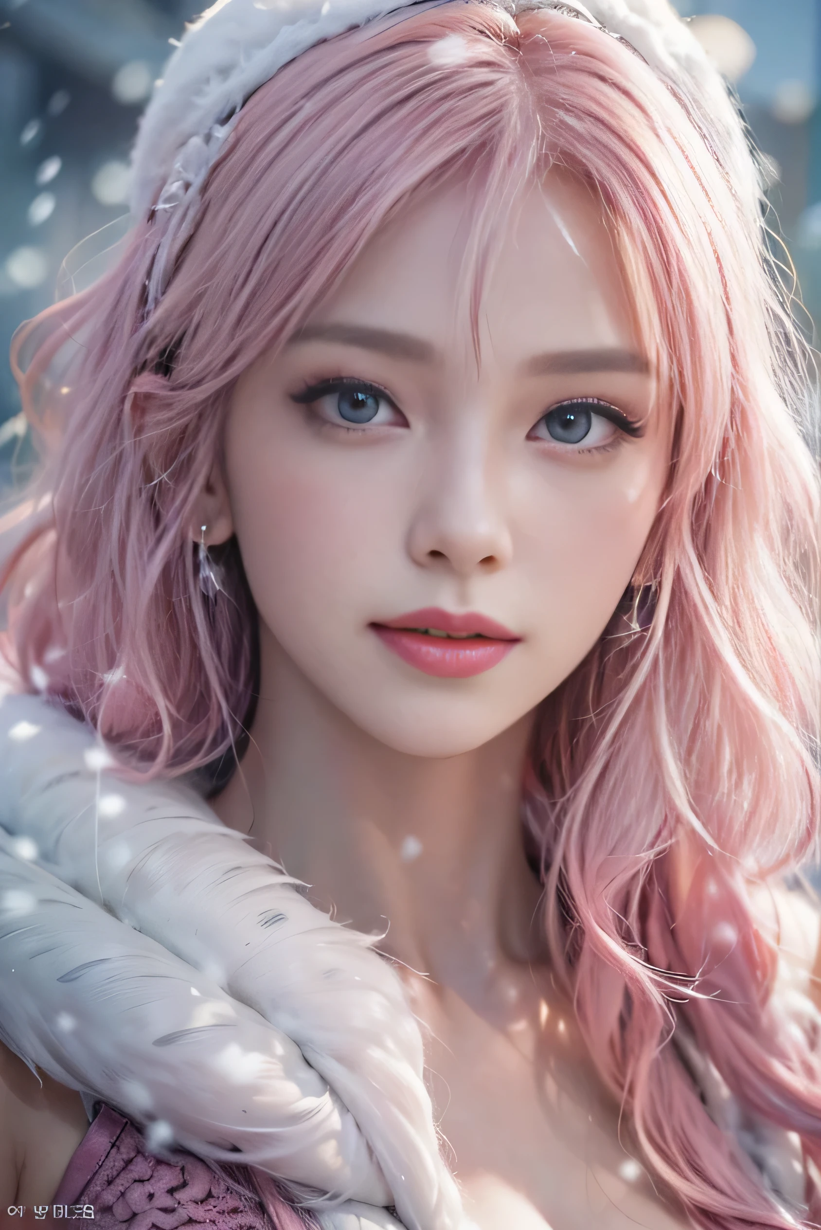 (photorealistic:1.8, highest quality:1.8,8K masterpiece:1.8,High resolution,muste piece:1.8),A 23-year-old woman standing on a snow mountain,fantasy,(cabaret club miniskirt dress、Transparent Shawl、Elegant earrings、choker), beautiful detailed blue eyes:1.7,double eyelid:1.6,beautiful skin:1.8, (looking at the camera:1.2),(Photo seen from below:1.3),(long Hair:1.2,beautiful shining pink hair:1.5), expression(Sly Smile:1.3,face turns red:1.3),(Moderate chest:1.3),Pause(Seductive pose:1.5),background(snow scene:1.5,snow mountain:1.3,fairyland forest,Crystal Castle),(slender:1.2),(detailed perfect face),normal hands:1.5,normal finger:1:5,normal feet:1.5,(cameltoe), (The tips of the nipples are visible)