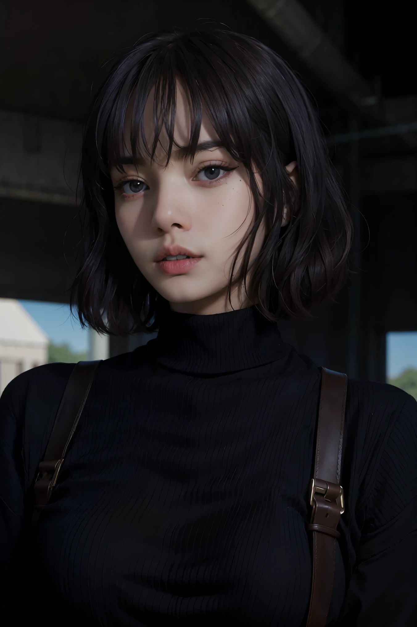 A stunning intricate full color portrait of zaraZof1, wearing a black turtleneck, epic character composition, by Ssunbiki, alessio albi, nina masic, sharp focus, natural lighting, subsurface scattering, f2, 35mm,