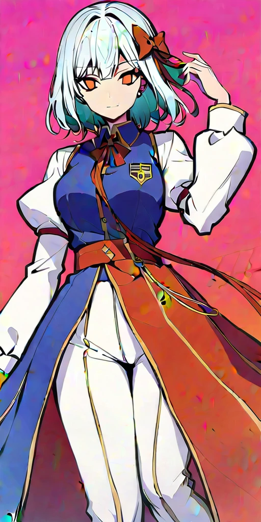 Highest quality, masterpiece, High resolution, alone, （Haman Khan），（機動戦士ZGundam），（Zeon_uniform），（Black‗Mantle），（pink_Hair Color），Gundam，Cybele，（Funnel）、Bob haircut，Bangs‗Hairstyle，Young Girl，Starry Sky_background，Anime Style, Highest quality, 4K, masterpiece,， alone, 1,whole body，looking at the camera, Shinkai Makoto style, Sharp Eyes，（Full Finger）, （Accurate fingertips）, （The finer details）, （Anatomically correct）, (映画のbackground), Hyper Detail, (Subtle details), (Intricate details),