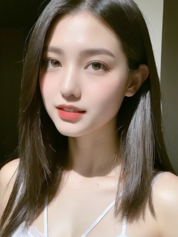 (realistic、masterpiece、Best Quality、8K、highres、high resolution:1.3)、1 girl、Gigantic breasts、white bikini、looking at viewers、super fine face and eyes、long hair、 upper body、