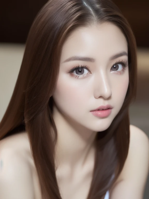(realistic、masterpiece、Best Quality、8K、highres、high resolution:1.3)、1 girl、Gigantic breasts、white bikini、looking at viewers、super fine face and eyes、long hair、 upper body、
