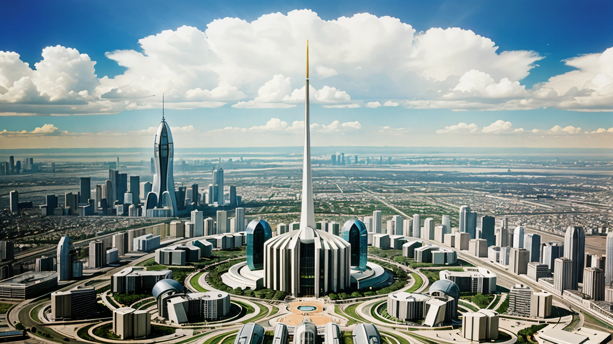 ecumenopolis, 1950's retrofuturist,