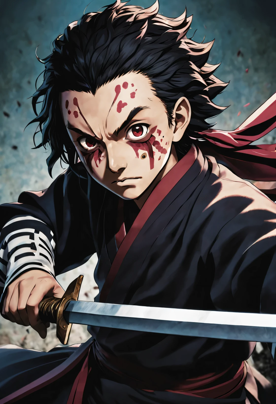 demon slayer: Ghost Slayer's Blade，struggle，draw sword