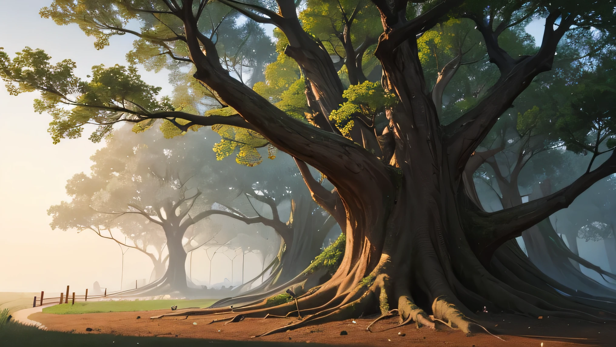 The tree's roots rose from the ground, formando uma barreira que impediu sua fuga. The tree, agindo como uma corte celestial, presented evidence of his evil deeds, showing the faces of those he harmed with his decisions.