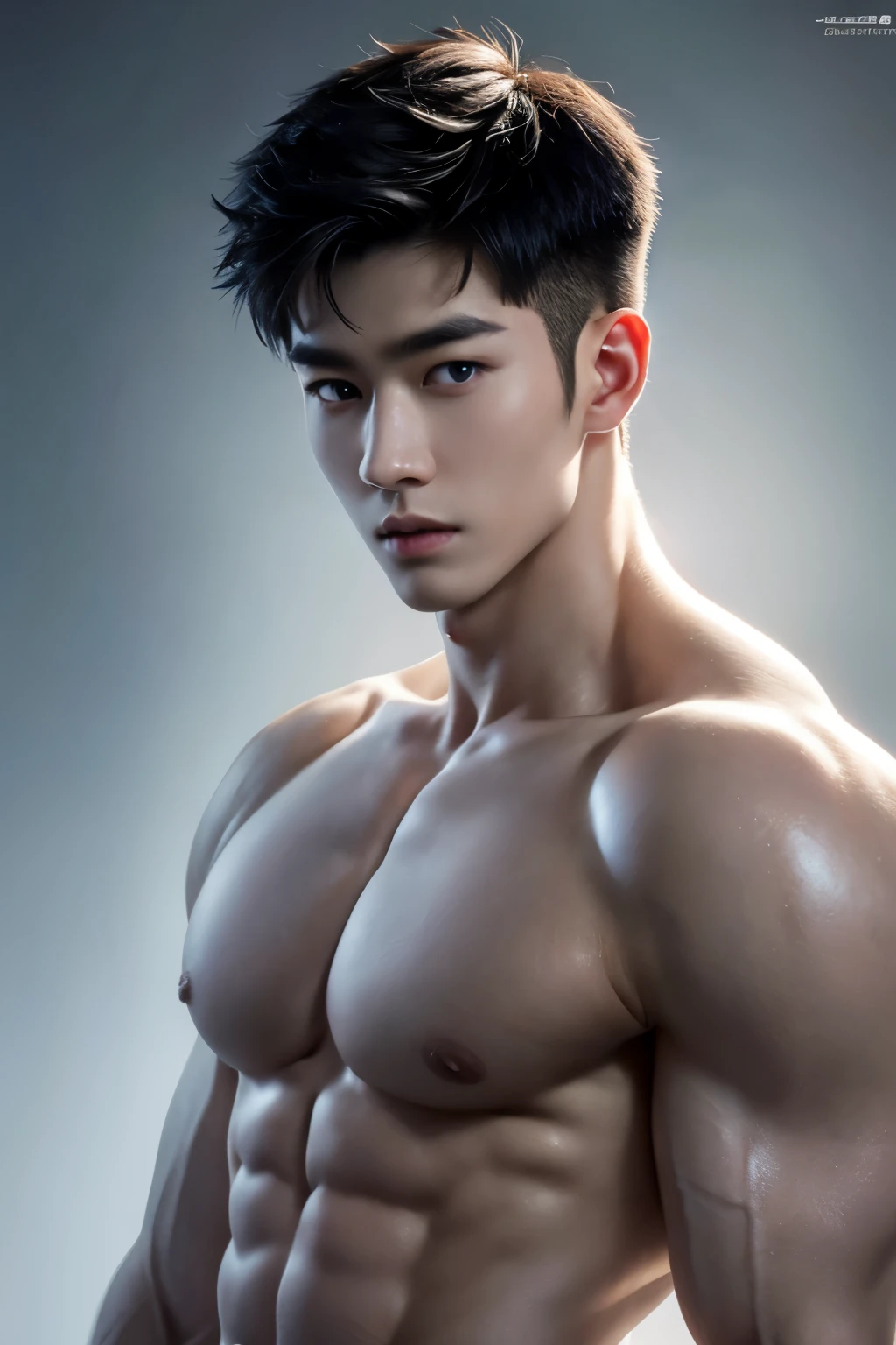 Mind control, hypnotic spiral, (masterpiece, ultra quality, high resolution, 8k, intricate: 1.2), (detailed face:1.2), handsome, Young Korean man, white skin, double eyelids, detailed skin, 1boy, ((realistic)), abs, good lighting quality, muscle veins, ((pale skin)), side view, lust face, (hypnotic), (viewer pop:1.3), full body shot,