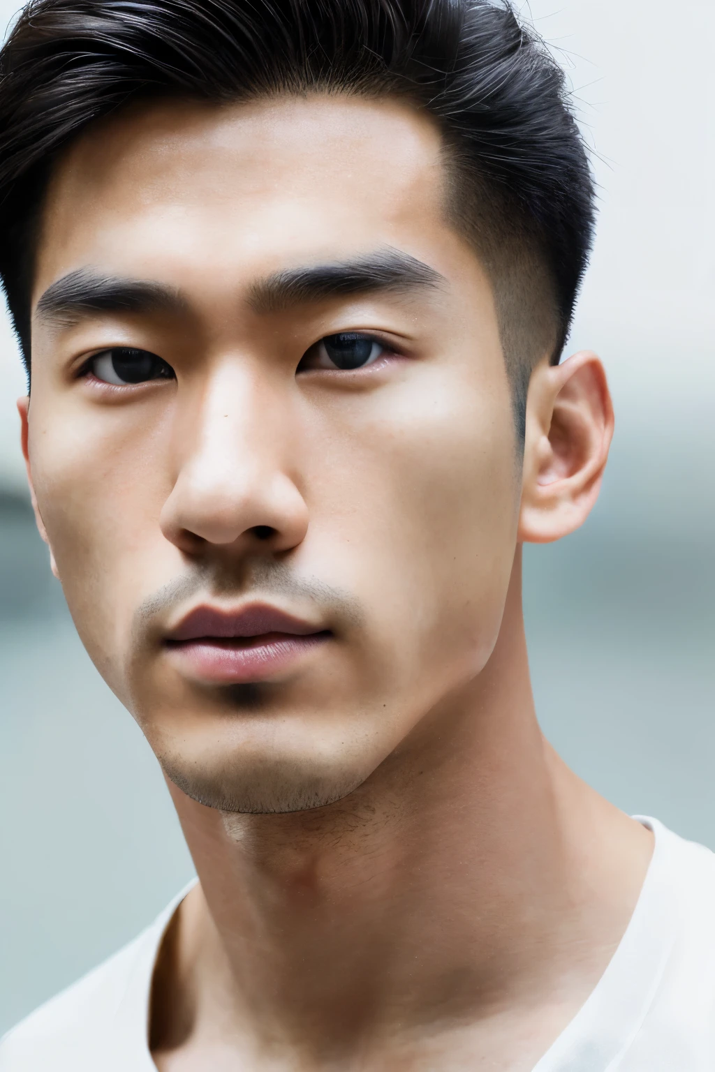 Mind control, hypnotic spiral, (masterpiece, ultra quality, high resolution, 8k, intricate: 1.2), (detailed face:1.2), handsome, Young Korean man, white skin, double eyelids, detailed skin, 1boy, ((realistic)), abs, good lighting quality, muscle veins, ((pale skin)), side view, lust face, (hypnotic), (viewer pop:1.3), full body shot,
