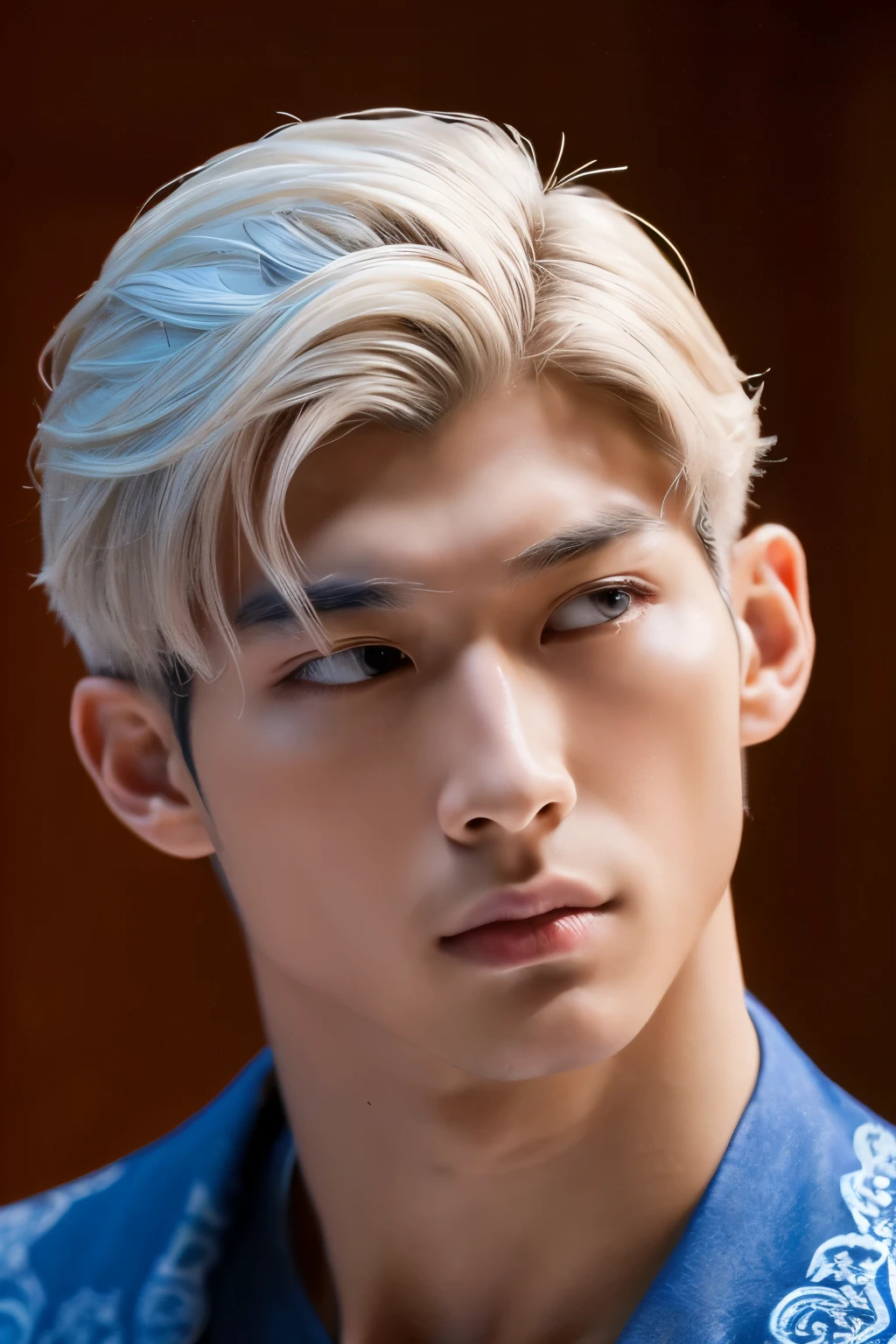 Mind control, hypnotic spiral, (masterpiece, ultra quality, high resolution, 8k, intricate: 1.2), (detailed face:1.2), handsome, Young Korean man, white skin, double eyelids, detailed skin, 1boy, ((realistic)), abs, good lighting quality, muscle veins, ((pale skin)), side view, lust face, (hypnotic), (viewer pop:1.3),