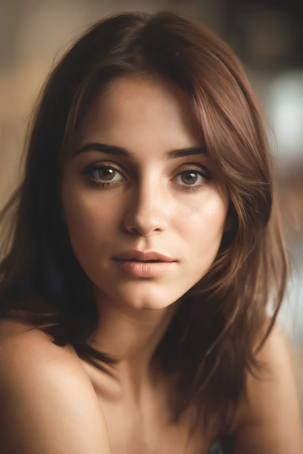(fechar-se, fotografia editorial de uma mulher de 21 anos), (rosto altamente detalhado:1.4) (sorriso:0.7) (fundo dentro escuro, Temperamental, estudo privado:1.3) POV, por Lee Jeffries, Nikon D850, fotografia de estoque de filme ,4Kodak Portra 400 ,F1 Camera.6 lentes ,Cores ricas ,hiper-realista ,textura realista, dramatic lighting , cinema 800,