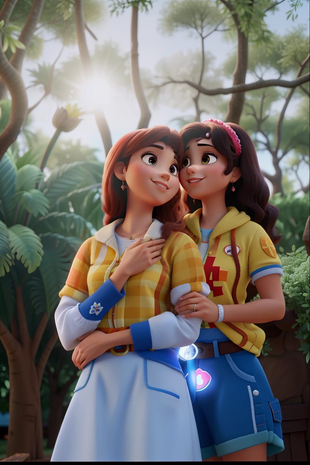 casal romantico duas meninas, igual aos filmes Disney Pixar