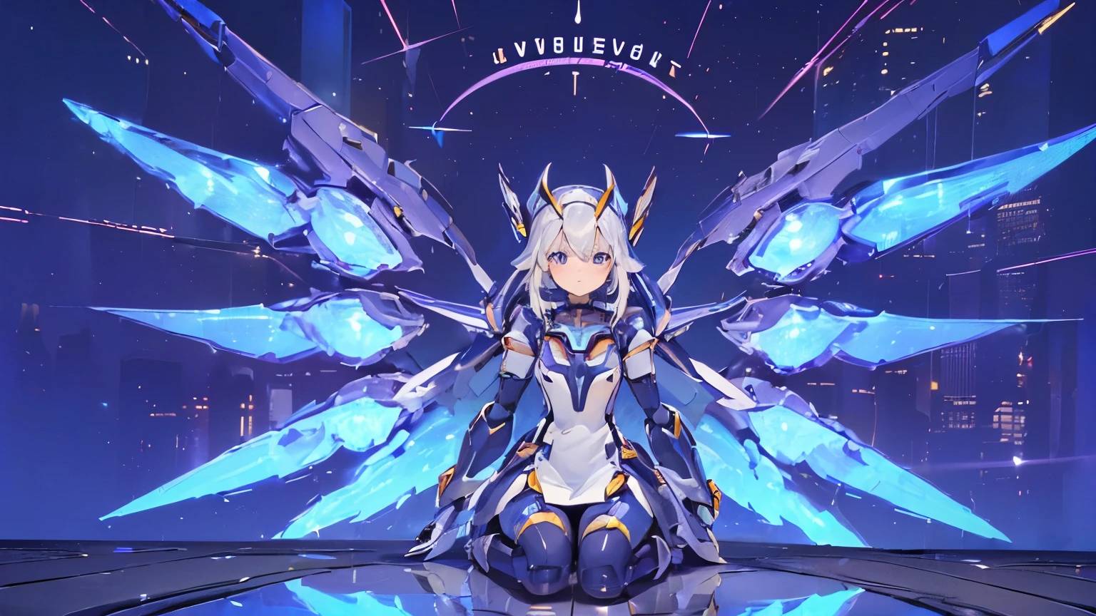 (Fille en body high-tech survolant la ville du futur:1.5), (Ville futuriste:1.5), visor, couvre-chef, (Small Mecha Wings:1.5), masutepiece, Ultra detailed CG, Ultra-complex details, 8k wallpaper, (Perfect female figure:1.5), Immense BR naturel...