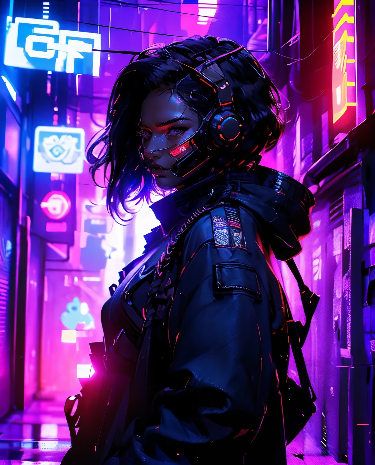 (masterpiece, full-body shot, intrincate raw photography)cyberpunk citizen in oversize techwear, using a black astro daftpunk style helmet, neon light details, intrincate, futuristic, sharpness, ramdom pose, cyberpunk city, street neon lights, insta pic, photo of the year, octane render, substance, maya 3d, cinema4d, artstation trending, devian art trend,