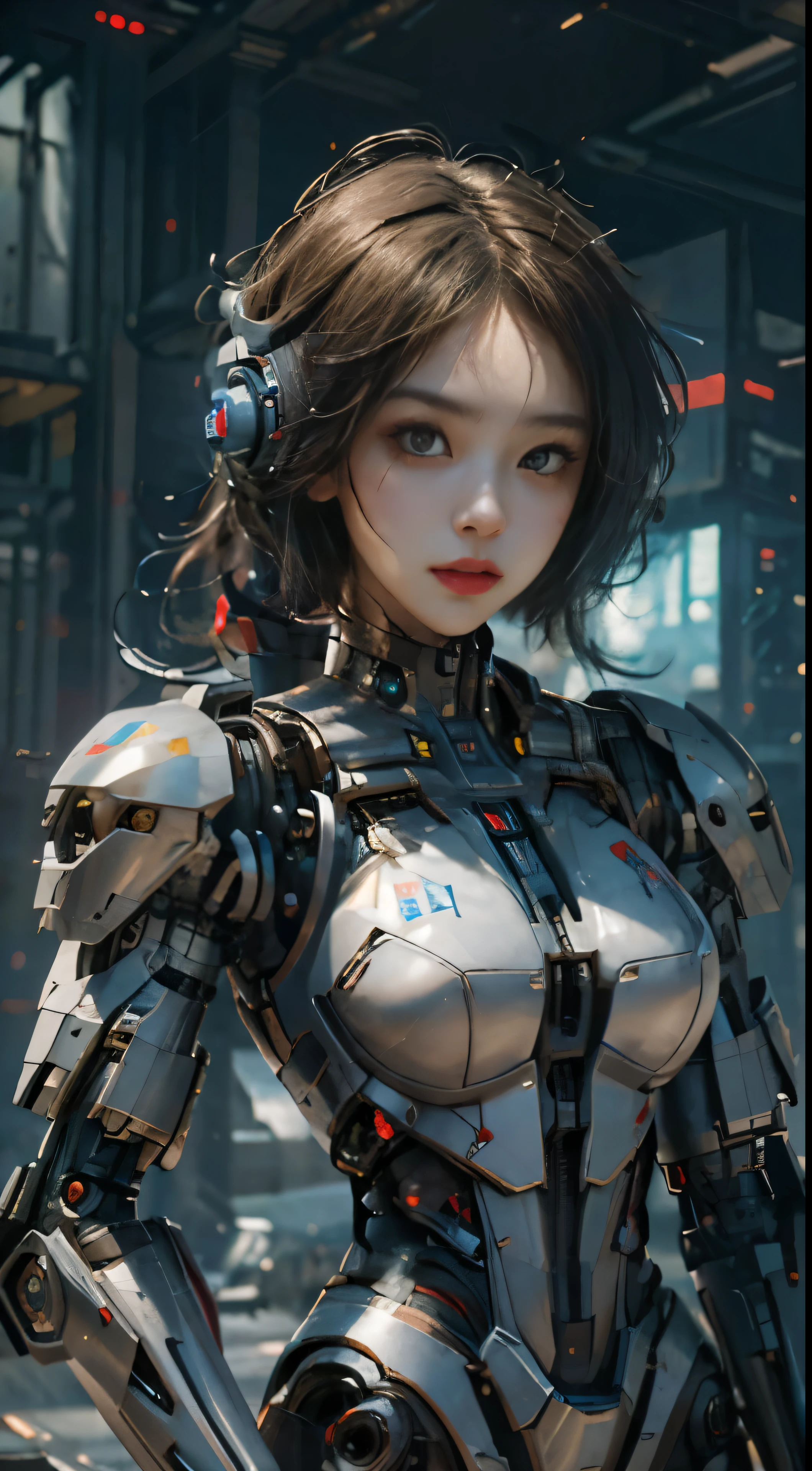 (Masterpiece: 1.4), (8K, Real, RAW Photo, Best Quality: 1.4), Futuristic Female, (1 Character), Araffe Woman, (In futuristic suit: 1.3), Gun in hand: 1, Girl in Mecha Cyber Armor, Mechanized Soldier Girl, CGSociety and Fenghua Zhong, Perfect Android Girl, (Cute Cyborg Girl: 1.3), Cyberpunk Anime Girl in Mech, Female Mecha, Beautiful Girl Cyborg, Cyborg Girl, Wojtek Fus, Portrait of Armored Astronaut Girl, Mechanized Valk