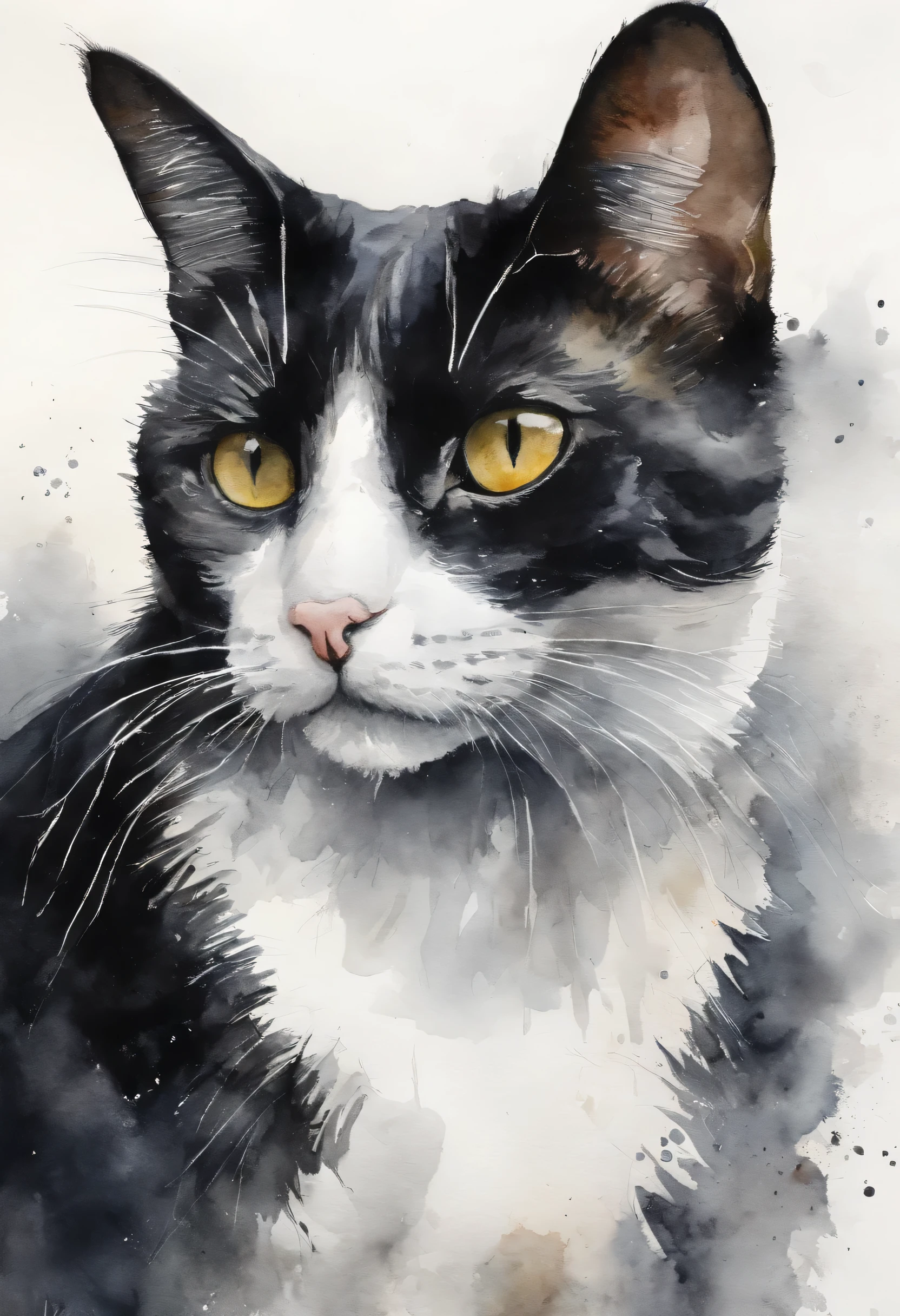Gato preto e branco