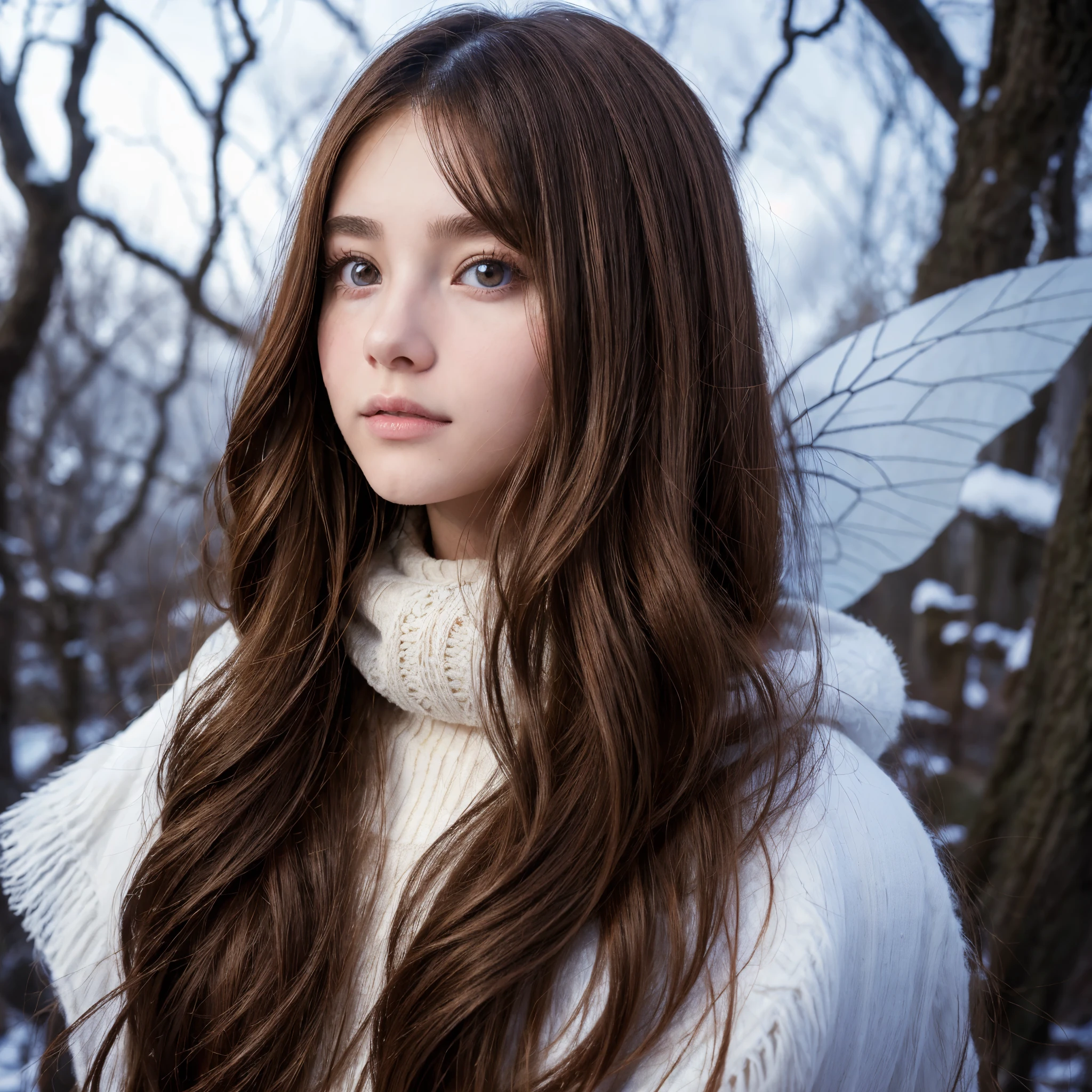 Retrato de una preciosa Teen, pelirroja, con rostro de winter de aespa, with magic fairy style