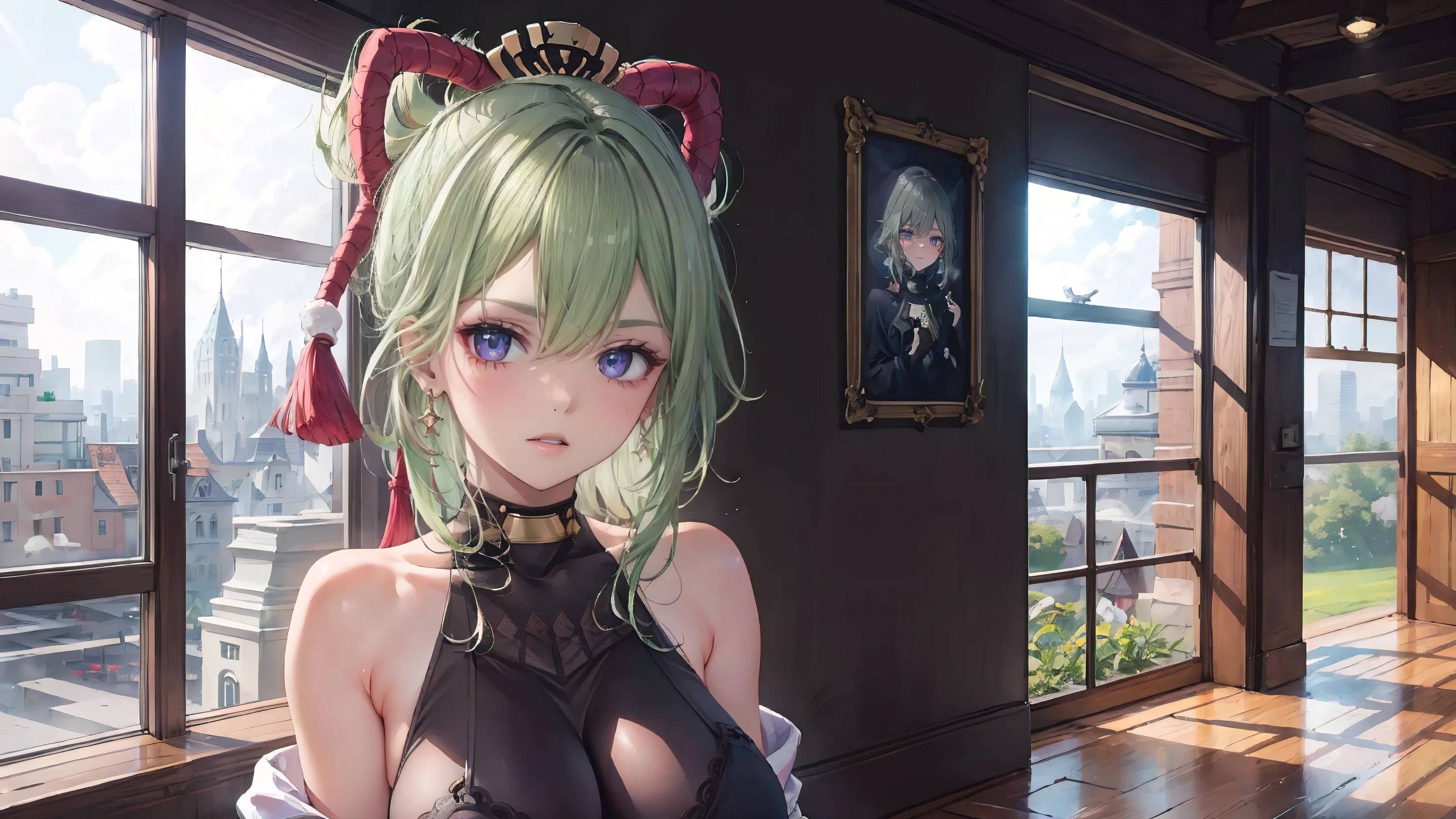 Sara's picture|Genshin เอฟเฟกต์,Ulzzang-6500-v1.1, no bra, (raw photos:1.2), (realistic:1.4), gigantic bust, Beautiful girl captures details, very detailed Eyes and Face, Beautifully detailed eyes, Ridiculous, Incredibly Ridiculous, Big file size, มีvery detailed, high definition, very detailed, Highest quality, Masterpiece, Chemomimi, no bra, illustration, very detailed, CG, Integration, 8K wallpaper, miracle, great details, Masterpiece, best quality, highly detailed cg uniform 8K wallpaper, light on face, movie light, 25 year old girl, (no panties)), ((dynamic gesture))), (camel toe), (half), (tights), (Sit with your knees bent..))