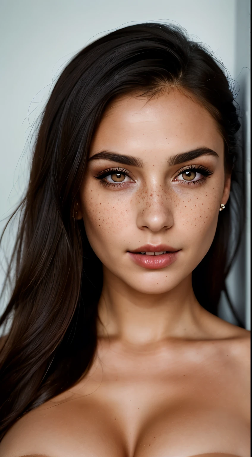 (best quality, hyperdetailed photography:1.2), beautiful lady, freckles,dark makeup, soft light, massive perfect breast,head and breast portrait, cover, snoopy breasts, tanned skin, detailed skin texture,(detailed beautiful face, detail skin texture, ultra-detailed body:1.1) sexy vampire girl,