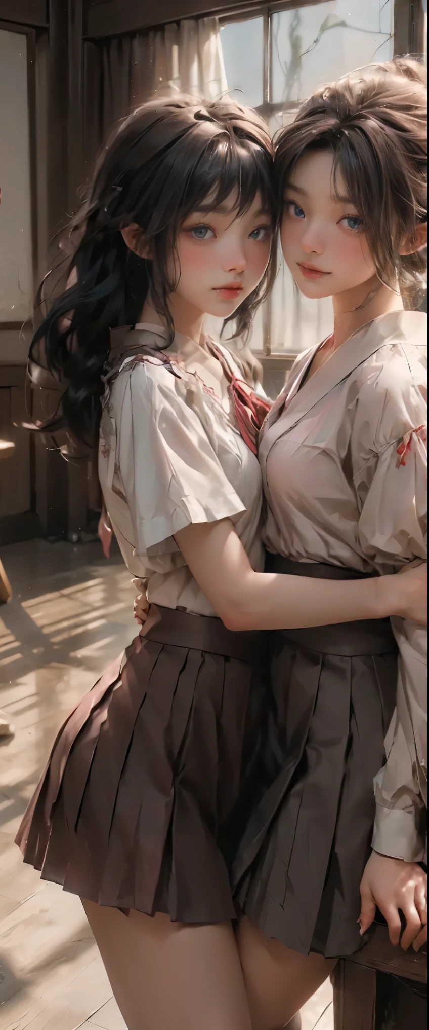 Pretty Face、big eye、(masterpiece)、ultra-detailliert、(top-quality:1.0)、 (NSFW)、(Beautie)、 、medieval times、ue、Fantasy、 Skirt、Sword、The woman is Greek、crying how bright、A desert、(ropes、noose、tie、bind both hands、Hands behind your back)、(ripped clothing:1.5)、Bearded Man、Gritting your teeth