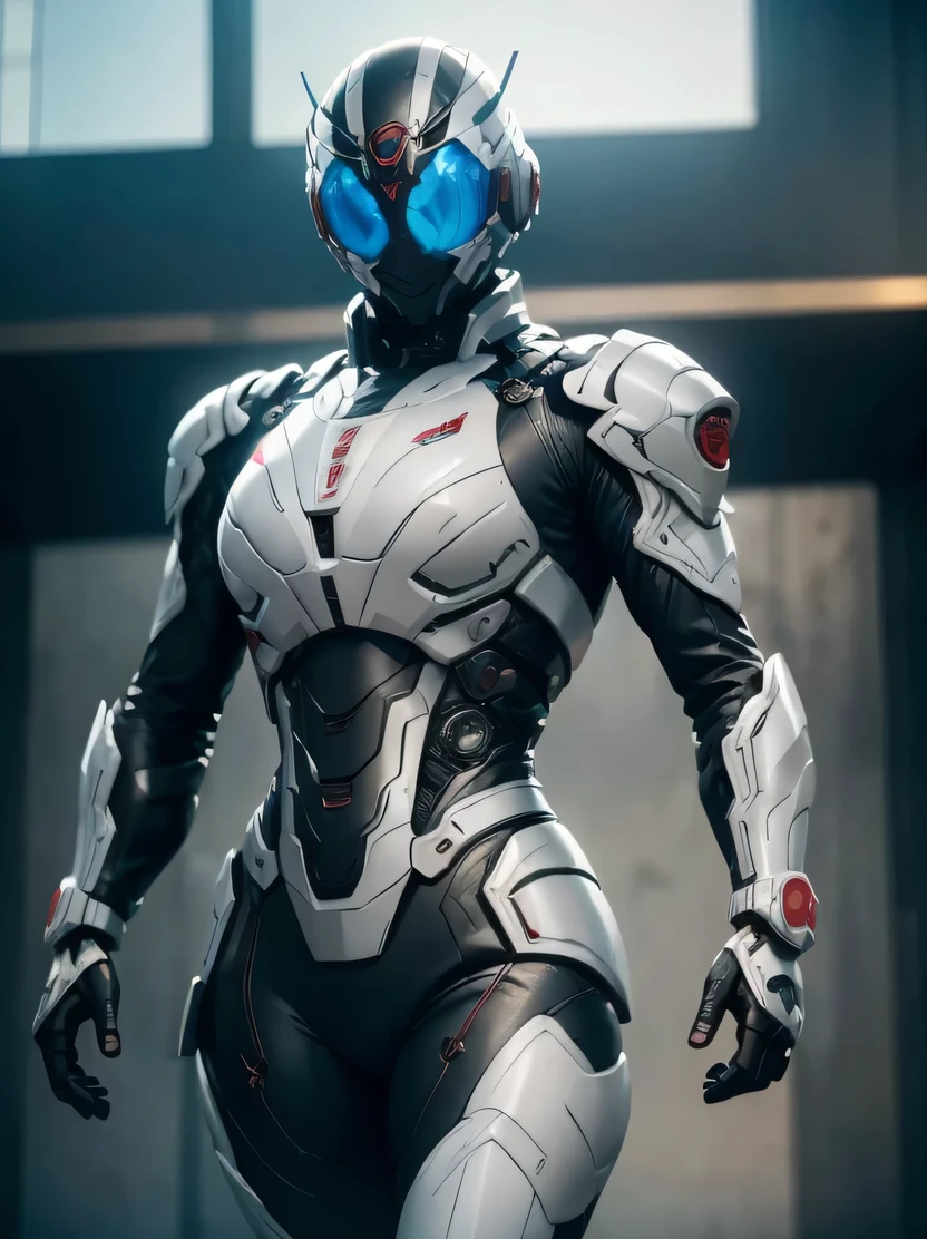 ((masterpiece、highest quality、Super detailed、High resolution、realistic、sharp focus、cinematic lighting))、((1 adult female))、supple physique、blonde、bust shot、high contrast、military black reinforced armor suit、intricate details、black military full face helmet、black full face goggles、black combat goggles、black sunglasses、Full Face Armor、Gun firing、 Detailed depiction of hands、looking at the viewer、battle pose、dynamic action、Came