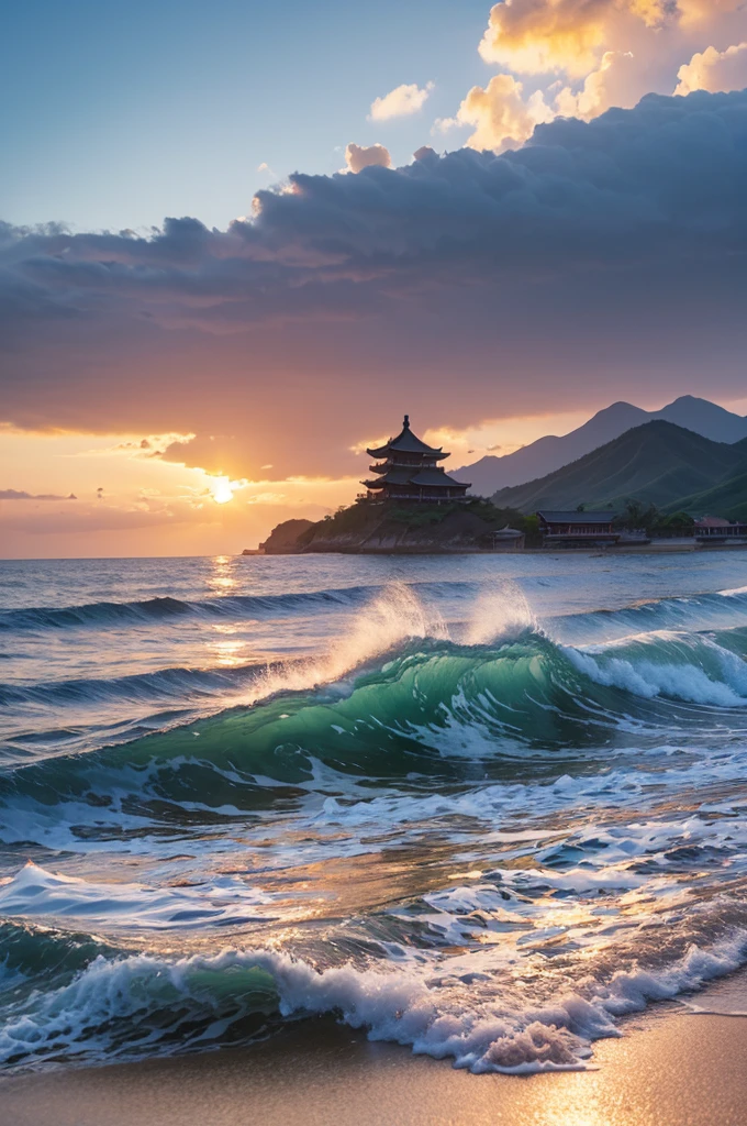 海边日出