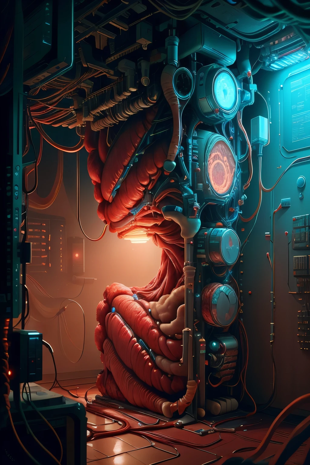 Anatomical techniques, Blood vessel, Sci-fi room, circuit, light