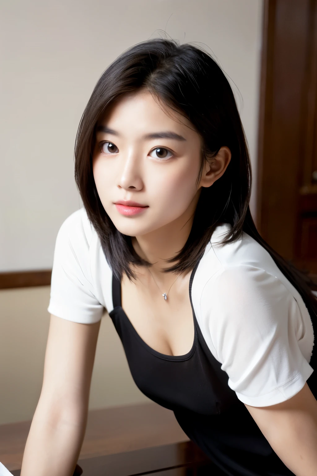 ((highest quality)), ((table top)), (be familiar with), perfect face