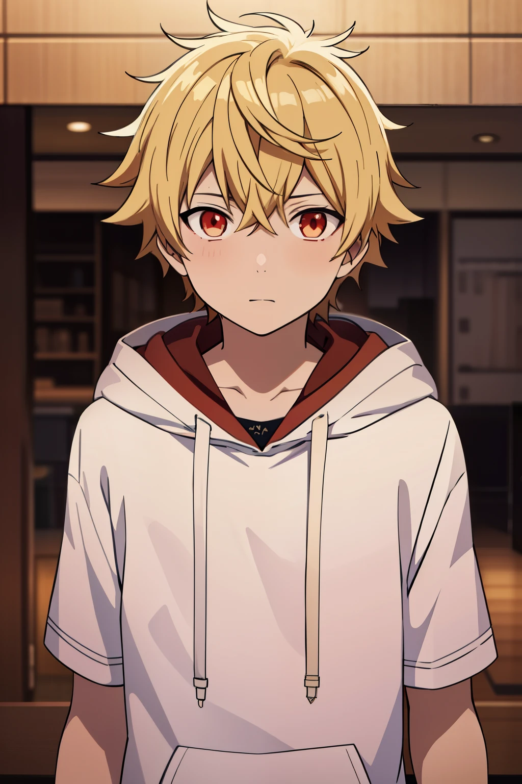 masterpiece, 最high quality, high quality, yukine, 1 boy, alone, male focus, Upper body, looking at the viewer, hood, hoodie, have