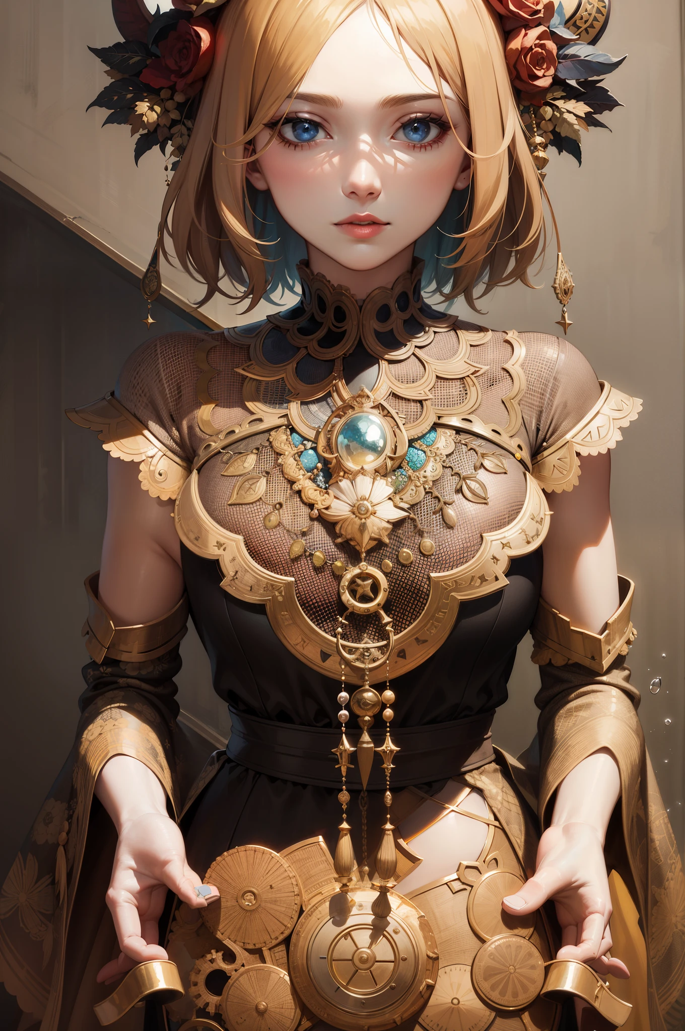 beautiful poses, vibrant colors, soft lighting, surrealism