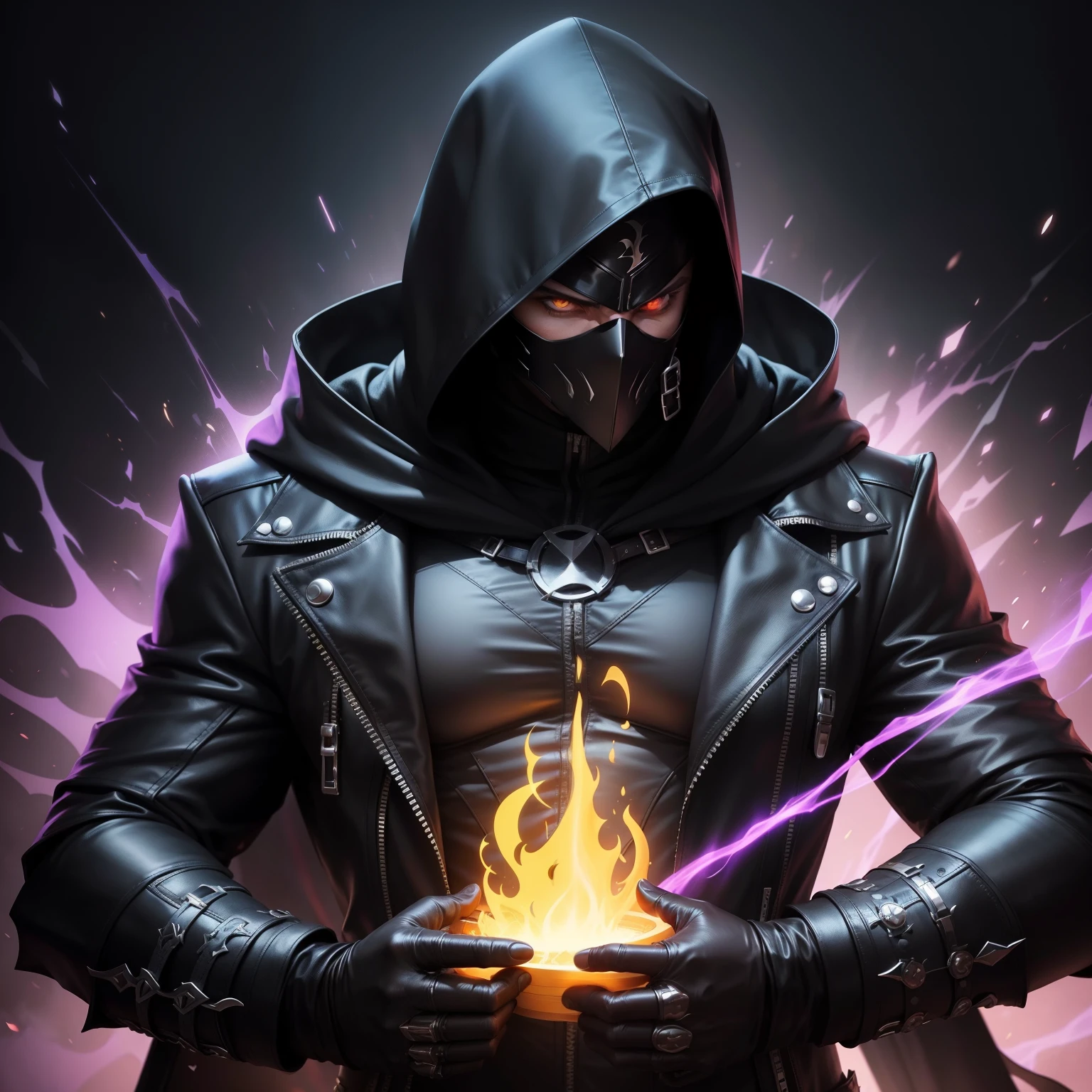 Brother, there is an intriguing idea for the villain Satin's costume. Consider a black leather jacket, fitted pants, and a mask or hood. This ensemble will exude an aura of mystery and power, perfectly fitting for Satin. In addition, add agar and some unknown components (kuchh spec) to amplify his menacing presence.