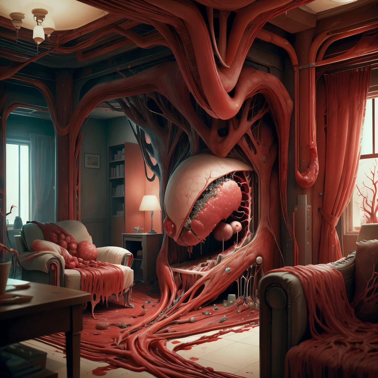 Anatomical techniques ,Blood vessel, sci-fi living room,