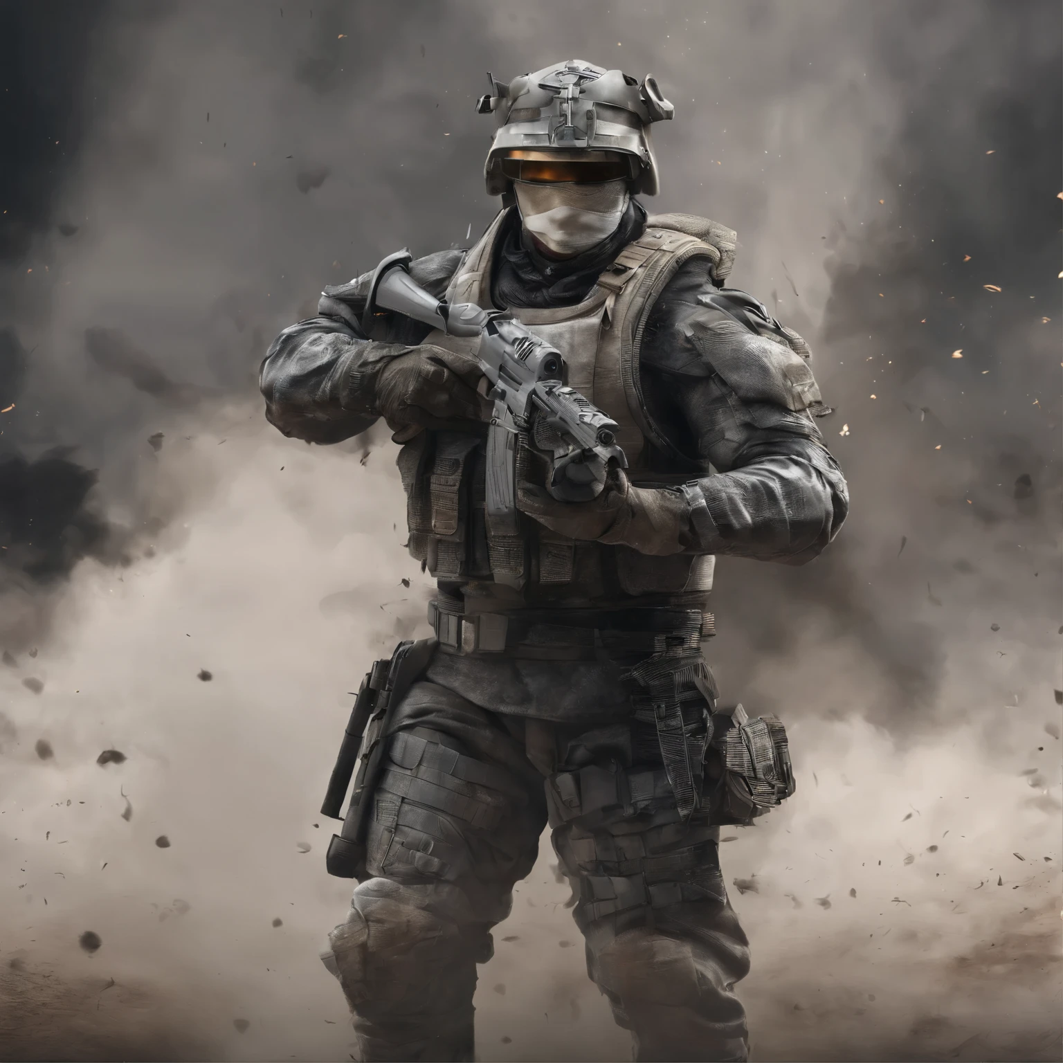 T80 in the smoke-filled battlefield HD