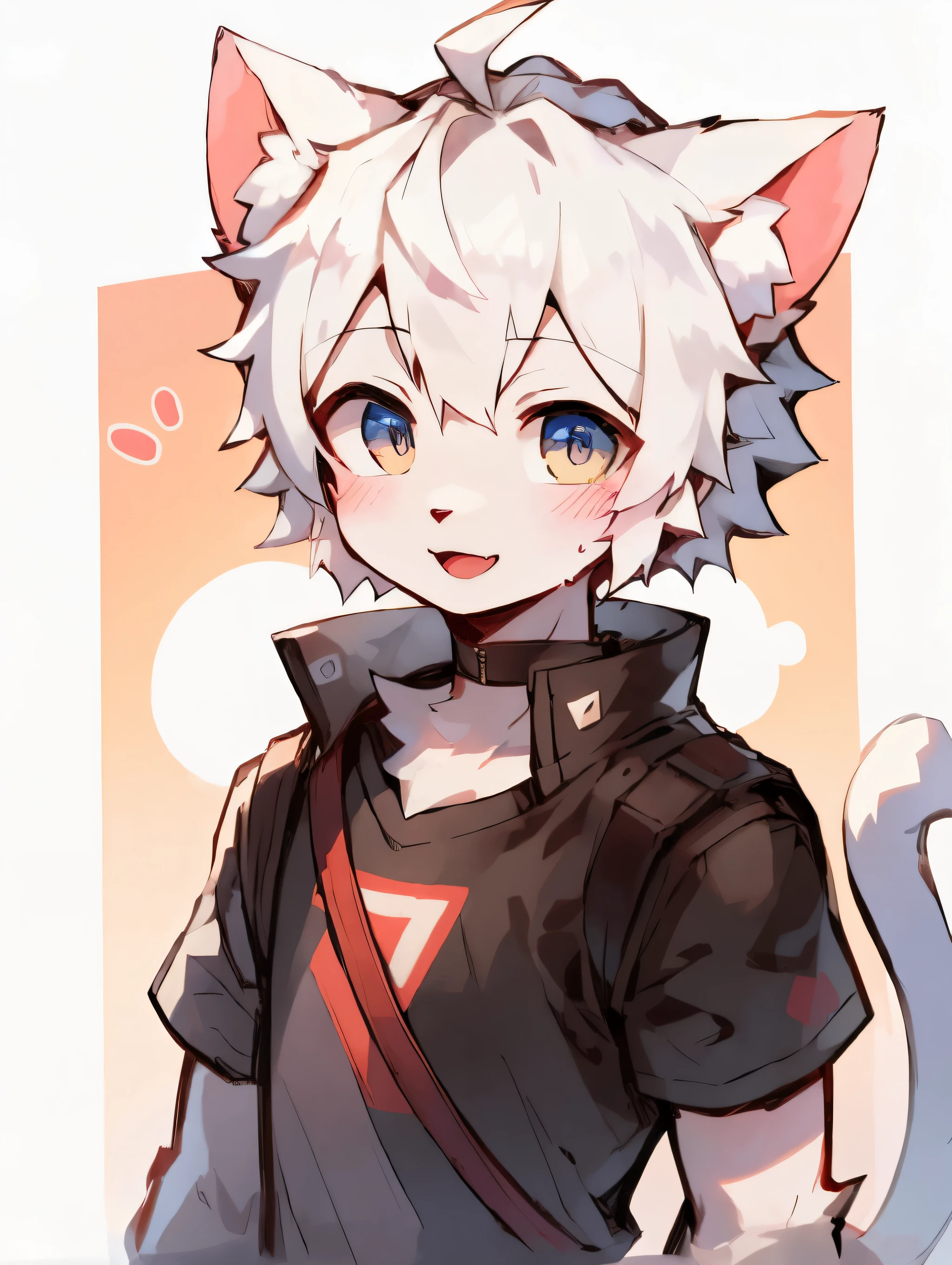 Cat ear,male,Lovely,white hair