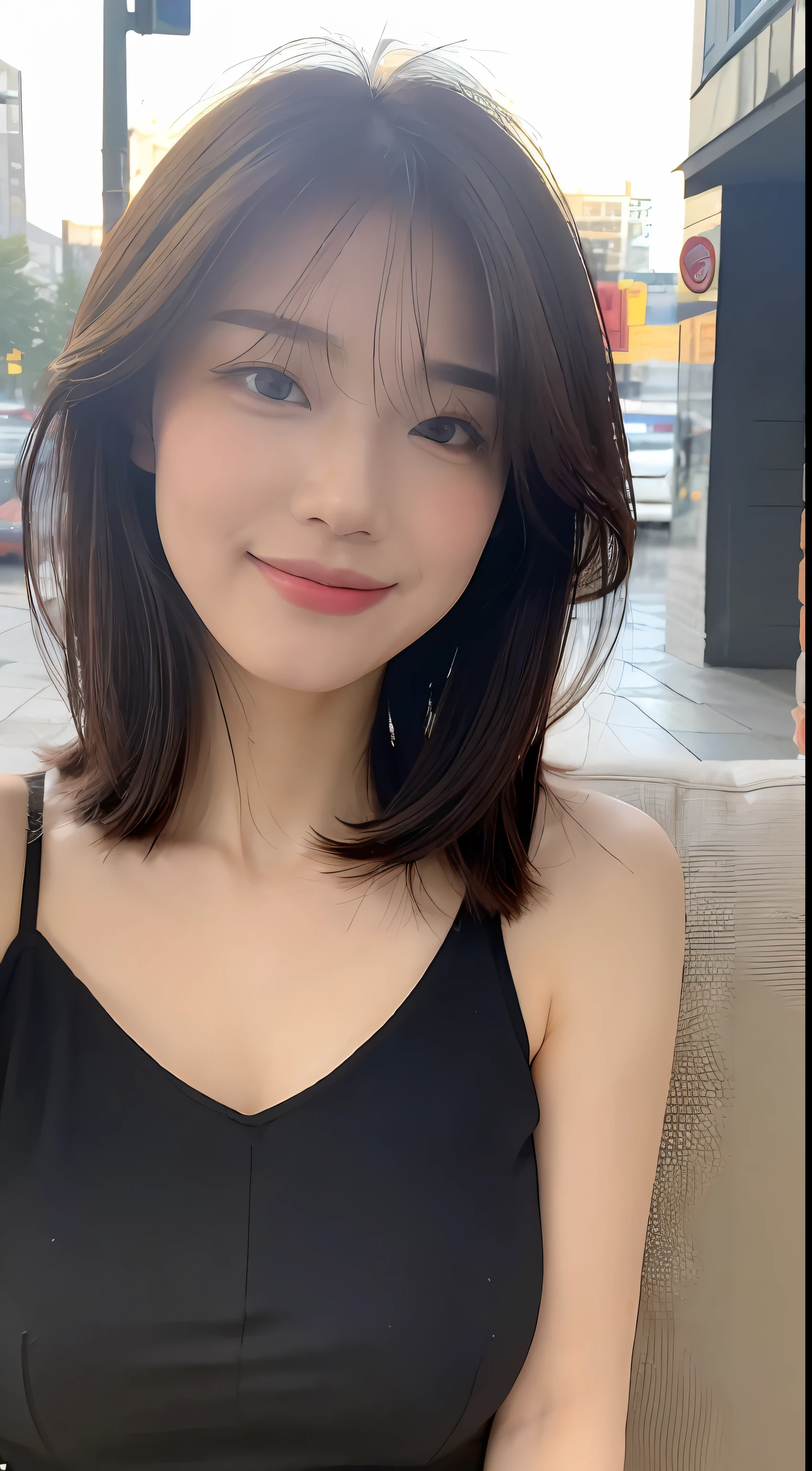 ((best quality, 8k, masterpiece: 1.3)), focus: 1.2, perfect body beautiful: 1.4, buttocks: 1.2, ((Layered hairstyle, breast: 1.2)), (rain, street: 1.3), Highly detailed facial and skin textures, beautiful eyes, double eyelids, skin whitening, long hair, (shut up: 1.3), Smile, On the couch