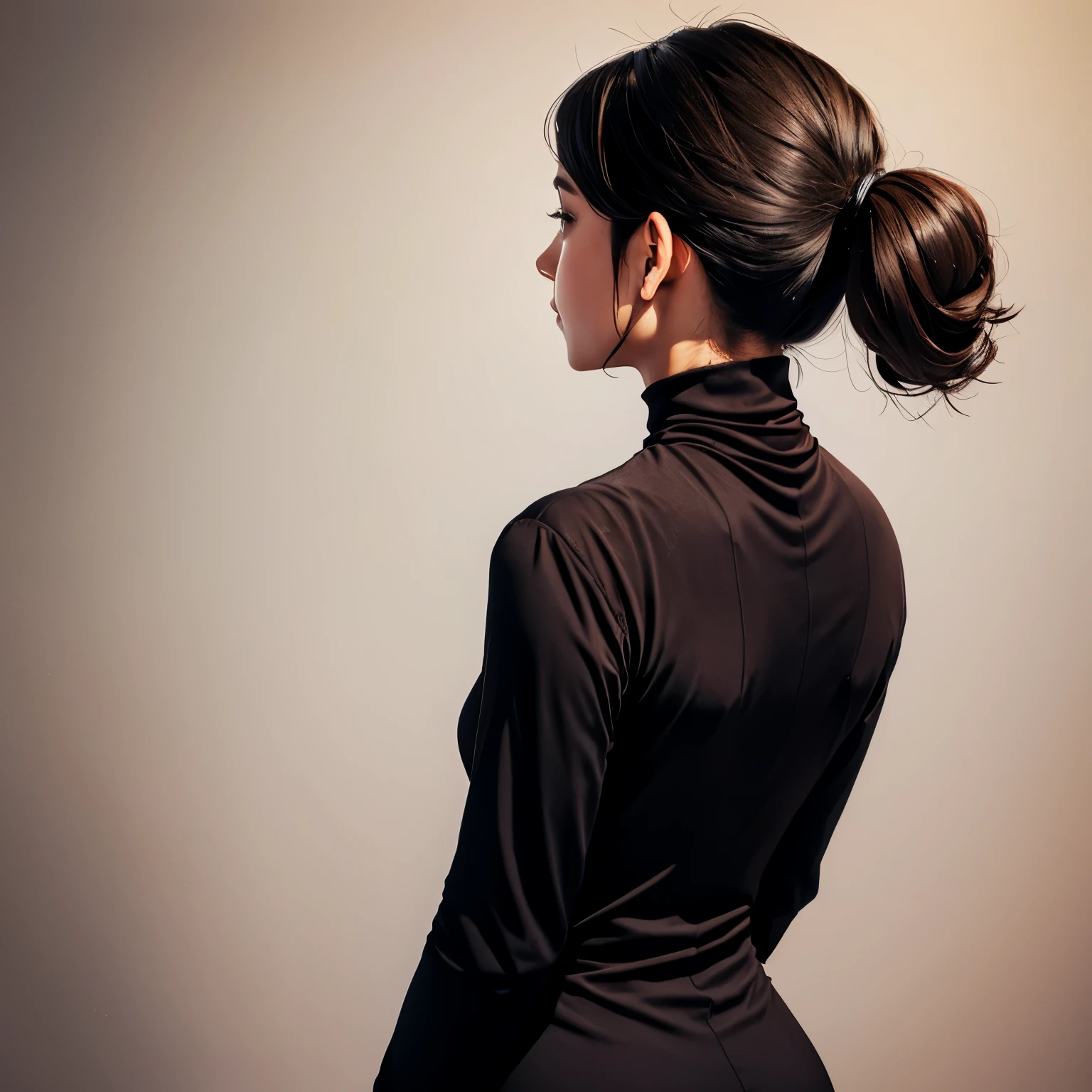 turtleneck woman back view