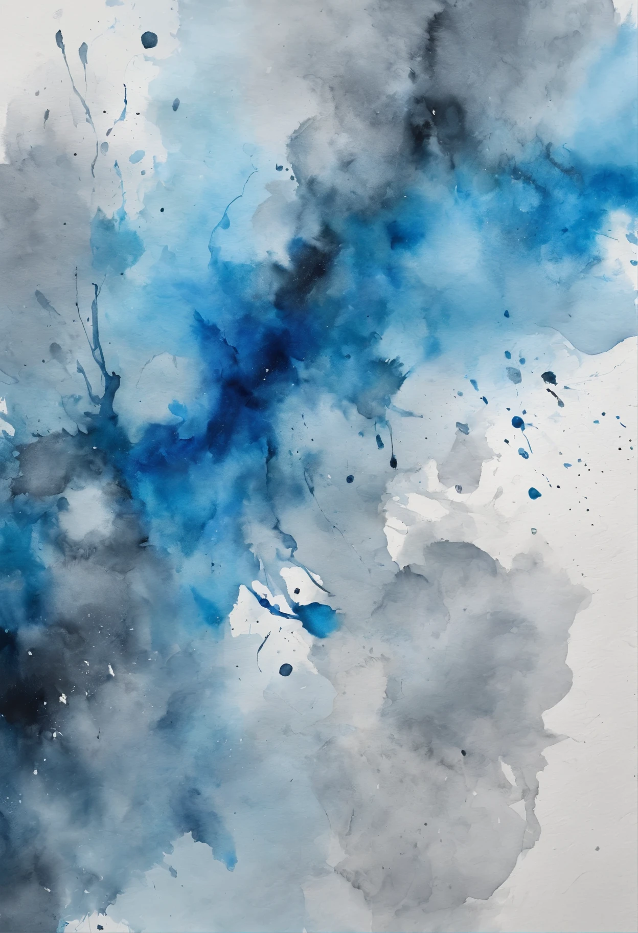 watercolor splash background grey and blue on a  canvas texture
