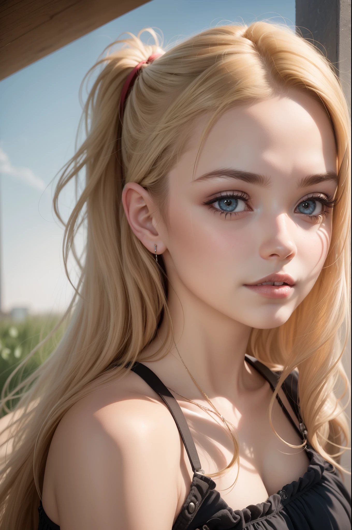 photorealistic,realistic, solo, photorealistic, best quality, ultra high res, 1girl,, , blonde hair in a ponytail, wearing a yellow sundress, breeze blowing through the grass,, , 1girl,, beautiful, masterpiece, best quality, extremely detailed face, perfect lighting, 1girl, solo,, , best quality, ultra high res, photorealistic,, ultra detailed,, masterpiece, best quality, , nancy1, 