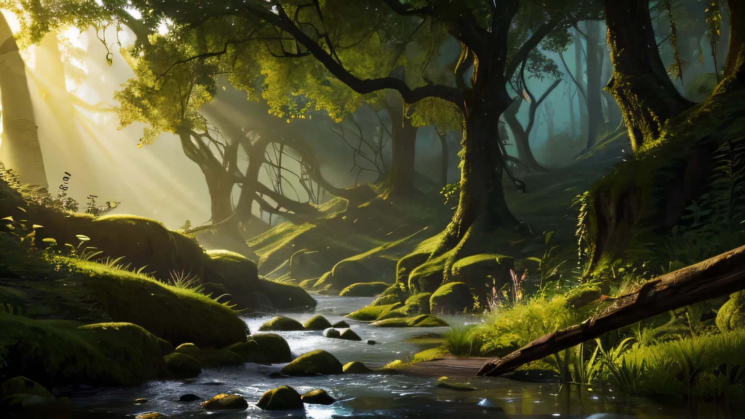 dungeons and dragons landscape image high quality 4k murky mucky muddy swamp overgrowth vines watery mushy