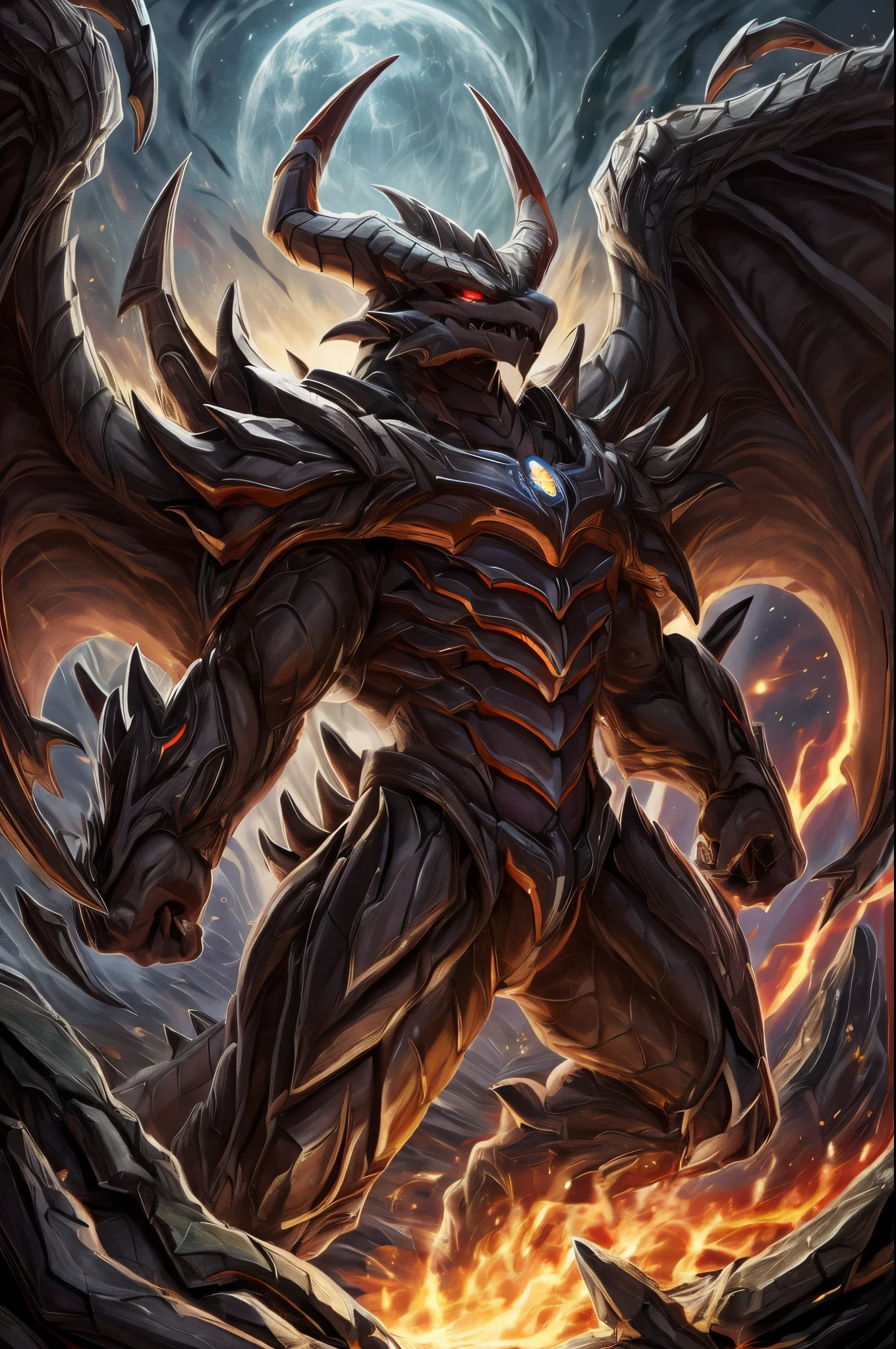 Male bahamut, concept art, balls, nude, masterpiece, back front, wings, high quality, feet, penis