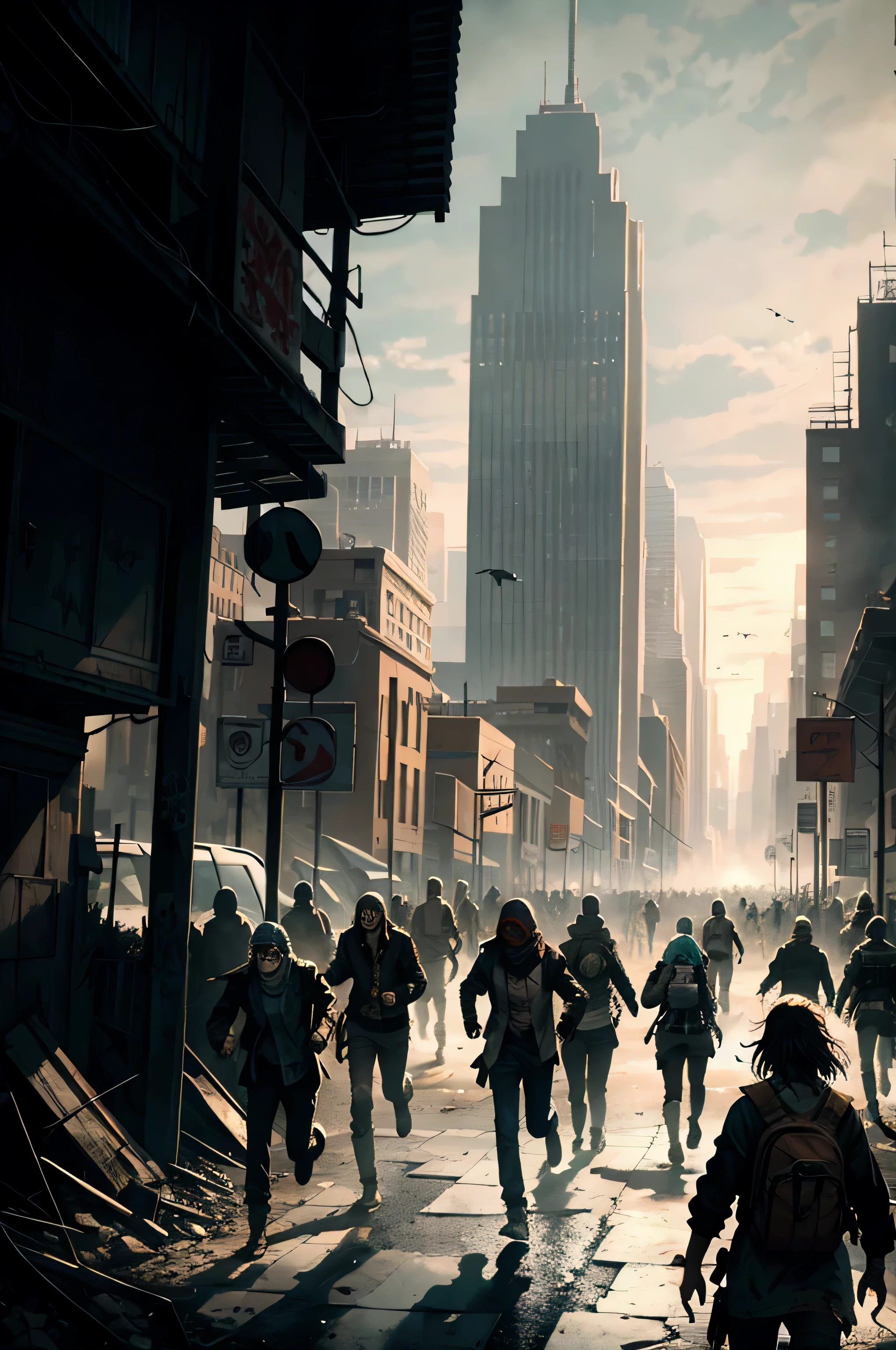 post apocalyptic crowd running