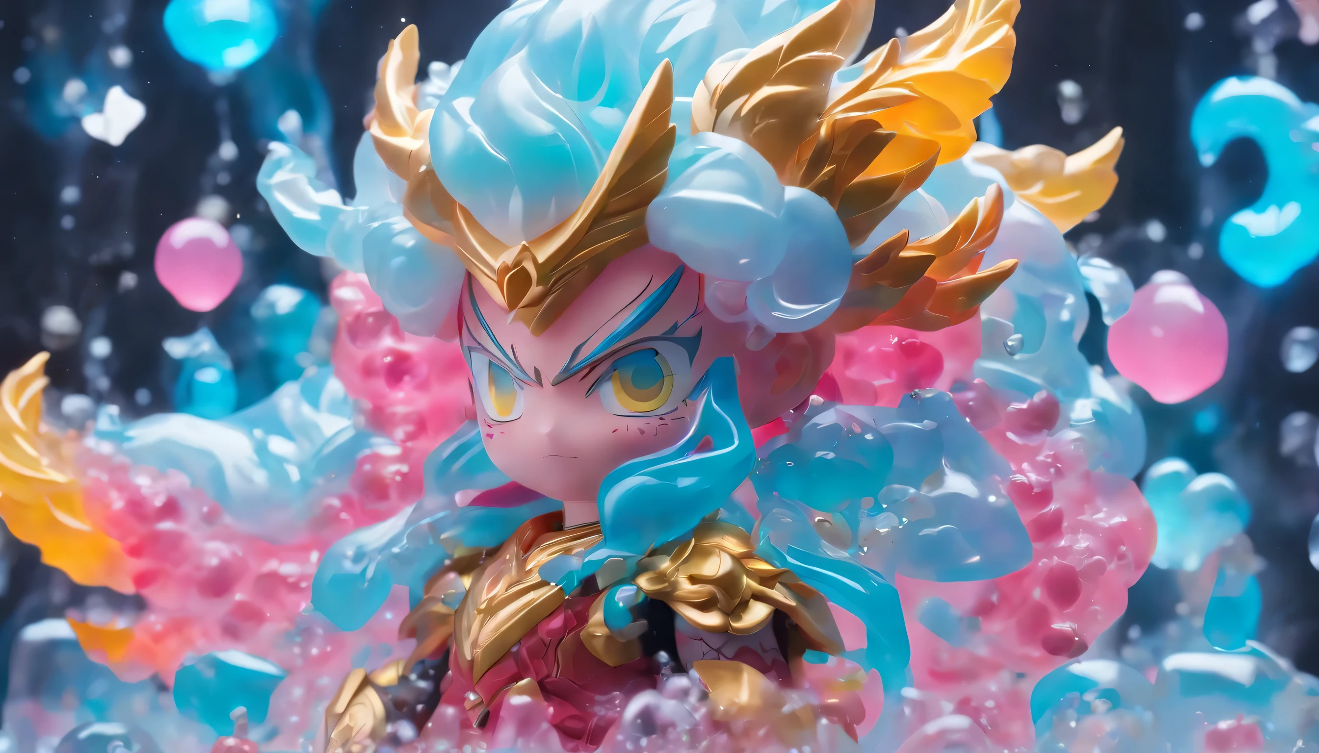 ((Blind box toy design concept drawing)),（（Transparent resin material））,(Natural spirit)，（short），（cute style），Exquisite details，best quality