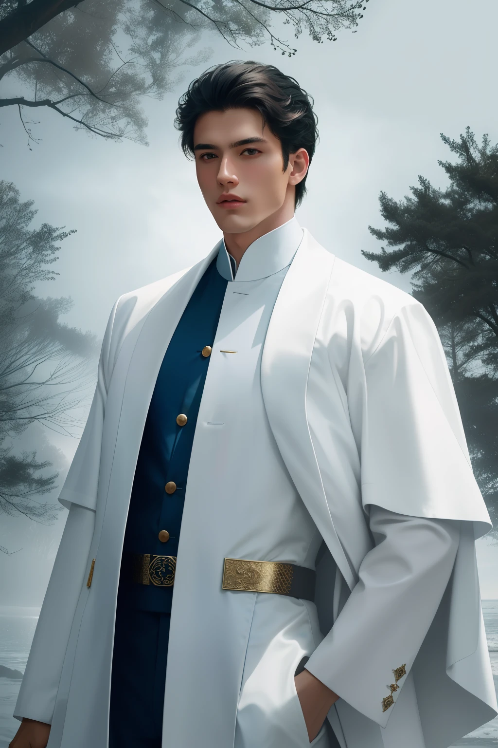 Imitating the above sentences, I have improved the description of the image:
A mesmerizing fashion photography featuring a sports male model in a senior fashion shoot. He is dressed in a Mao suit made of transparent silk, which adds a minimalist shock to the avant-garde style. With an exaggerated perspective and surreal artistry, this image is truly amazing. The composition showcases instantaneous strong contrast and sharp focus, resulting in a high-quality, cinematic lighting effect. The use of epic lighting creates a low saturation aesthetic, giving the image a lifelike quality. The image is captured in HDR, providing stunning detail and vibrant colors. With an 8kHD resolution of 7680 × 4320 pixels, every intricate detail is showcased.
The male model