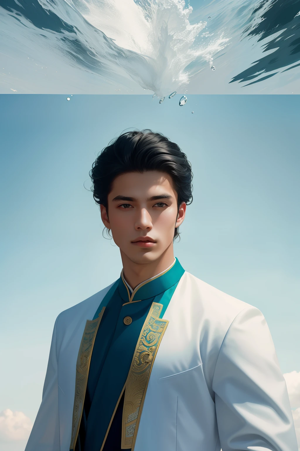 Imitating the above sentences, I have improved the description of the image:
A mesmerizing fashion photography featuring a sports male model in a senior fashion shoot. He is dressed in a Mao suit made of transparent silk, which adds a minimalist shock to the avant-garde style. With an exaggerated perspective and surreal artistry, this image is truly amazing. The composition showcases instantaneous strong contrast and sharp focus, resulting in a high-quality, cinematic lighting effect. The use of epic lighting creates a low saturation aesthetic, giving the image a lifelike quality. The image is captured in HDR, providing stunning detail and vibrant colors. With an 8kHD resolution of 7680 × 4320 pixels, every intricate detail is showcased.
The male model