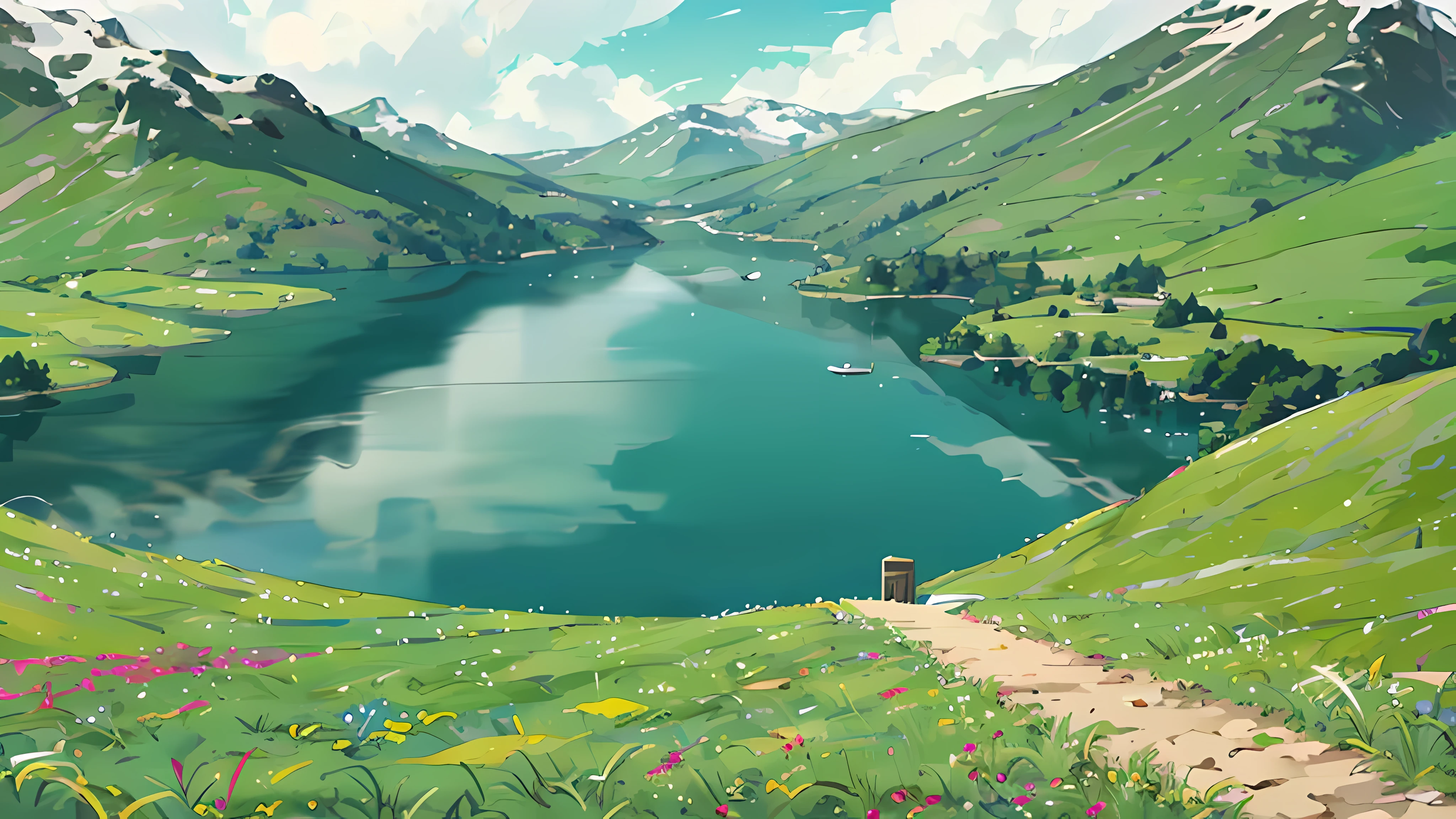 venue,outdoor,The reservoir,pond,mount vista,Close-up view of grass,sparse field