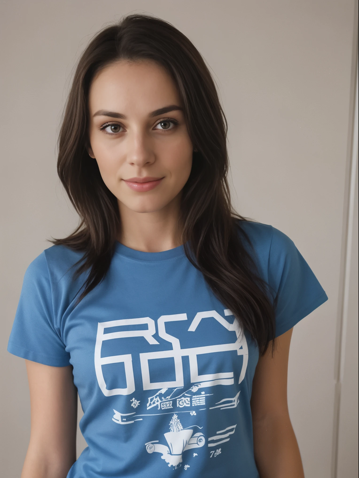 29 year old Brunette, t-Shirt selfie,