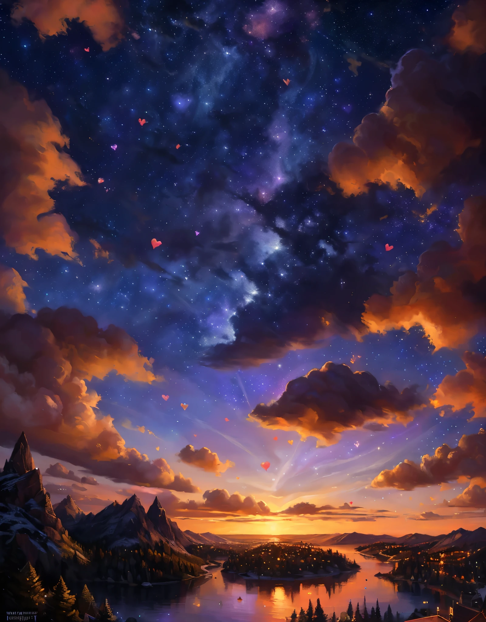 (absurd res), ((ultra high resolution)), (((masterpiece quality))), ((isometric view)), ((breathtaking painstakingly detailed background)), ((impressive lighting)), ((sunset clouds)), ((floating hearts)), ((sparkles)), confetti, sunlight, ⫷|⫸ foxovh, sligarthetiger, cumbread, gammainks, seibear, lollipopcon, dizzyknight, greasymojo, xpray, roly, honovy, taran fiddler, kenket, riendonut, Bayard Wu, Thomas Benjamin Kennington, Duase, ⫷|⫸ ((((((look how beautiful the sky is tonight.))))))