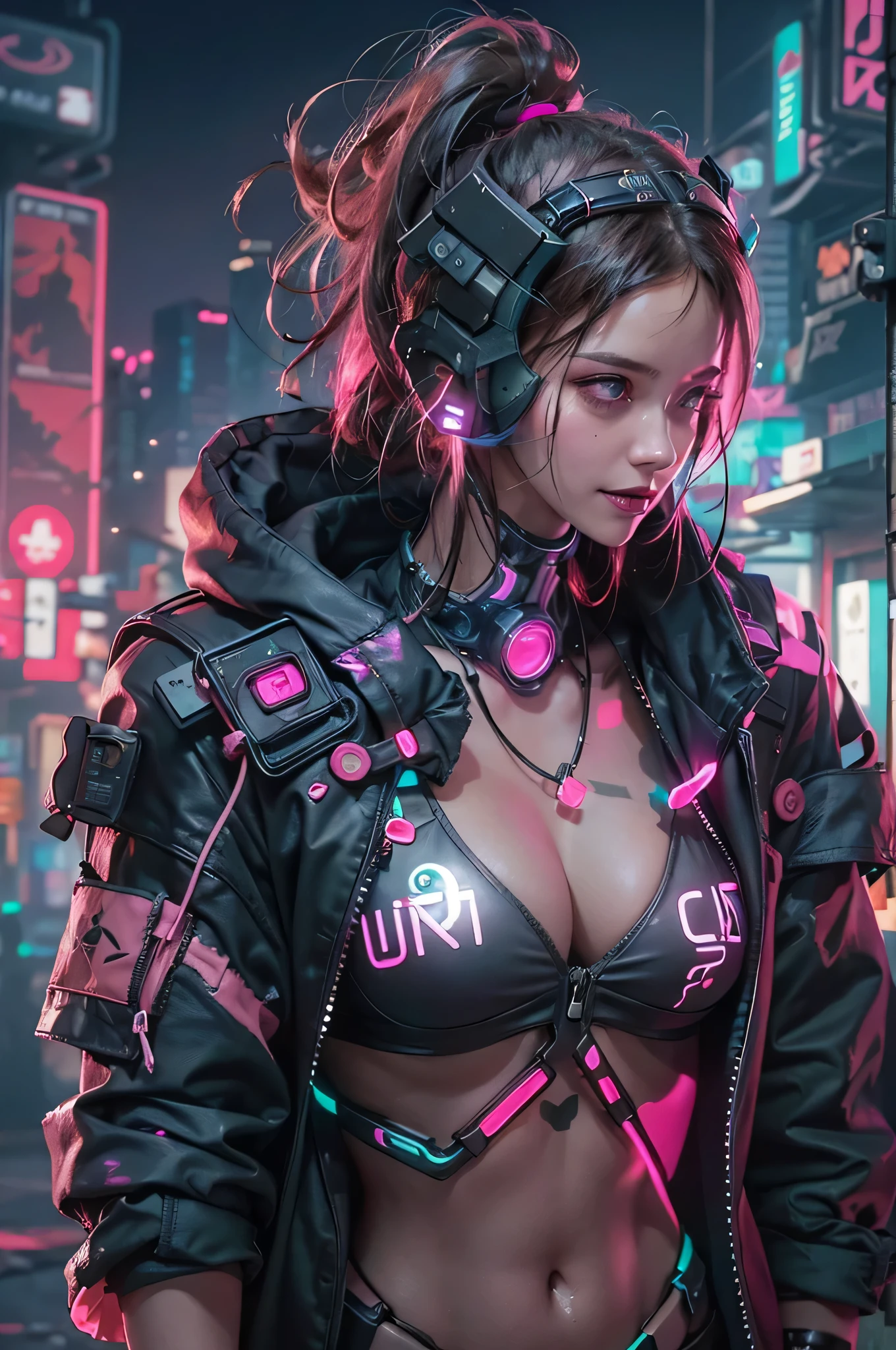 1male people、(A handsome man:1.4)、(A confident smile:1.2)、(30 age old)、(brunette color hair)、(Top image quality)、(8K picture quality)、(cyber punk perssonage)、(masutepiece)、(Wear a military uniform with a shiny cyberpunk hood)、(A confident smile:1.2)、(Full body photo)、(Liquor drink)、cinematric light, Cinema Shadow, Sharp images, Extremely detailed, volumetr, bright sprite, Particle effect, beautiful effects, Vivid colors, neonlight, (pink neon lights:1.5), Highly detailed image textures, detailed hairs, Detailed face, Detailed eyes, Full body photo, ((Cyberpunk bar))、Dark hair、Flashing red light、Photo from the knee up、beautiful effects, Vivid colors, Highly detailed image textures, detailed hairs, Detailed eyes,(cyberpunk city landscape:1.5)、