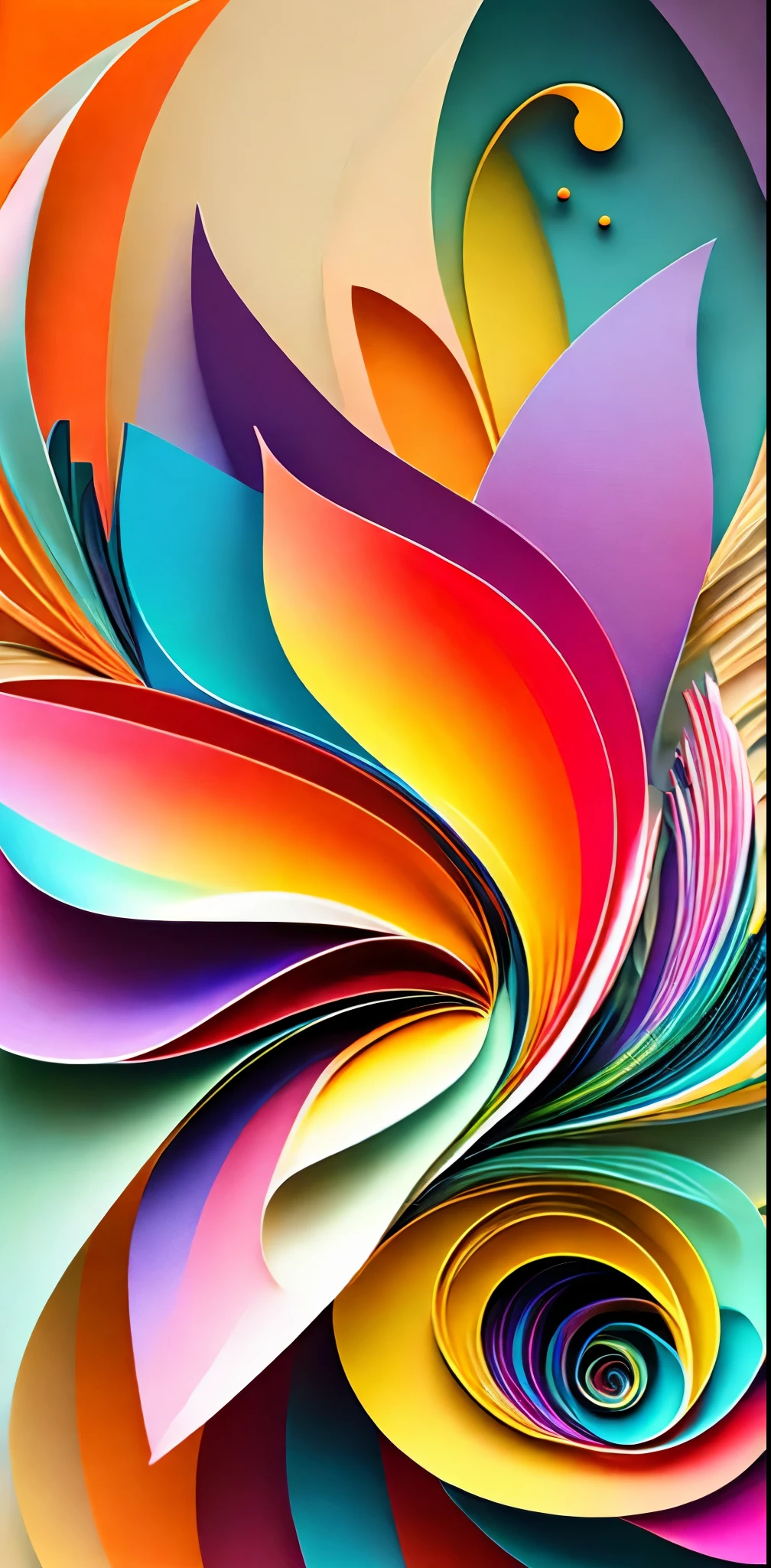 Abstract rainbow lilies, wallpaper, Flat design style, splash, rich and colorful, complex