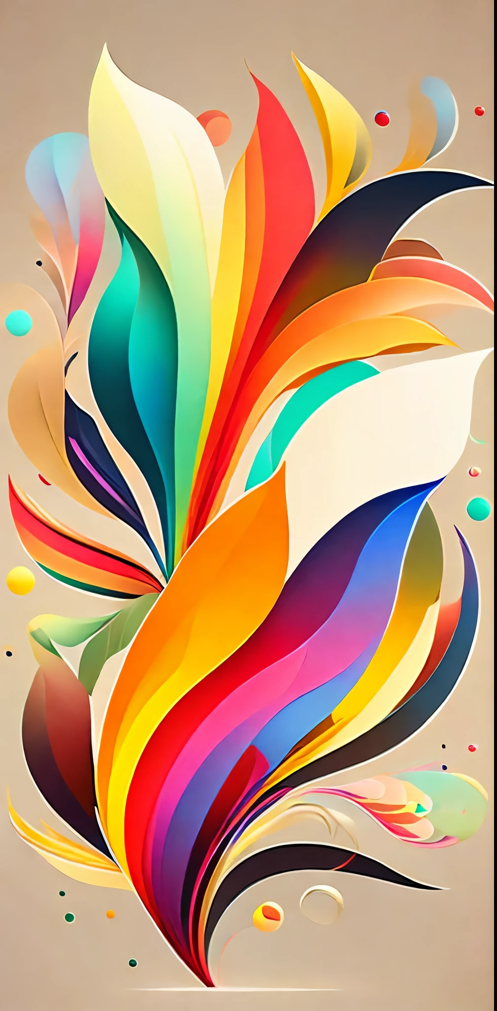 Abstract rainbow lilies, wallpaper, Flat design style, splash, rich and colorful, complex